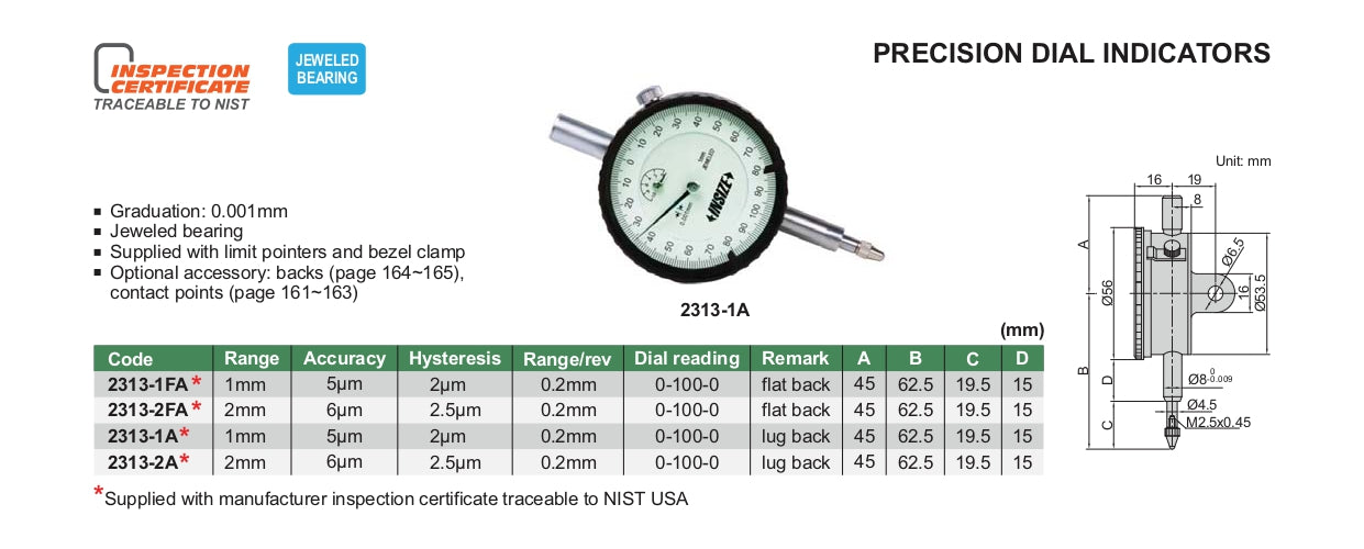 INSIZE Dial Indicator - Precision