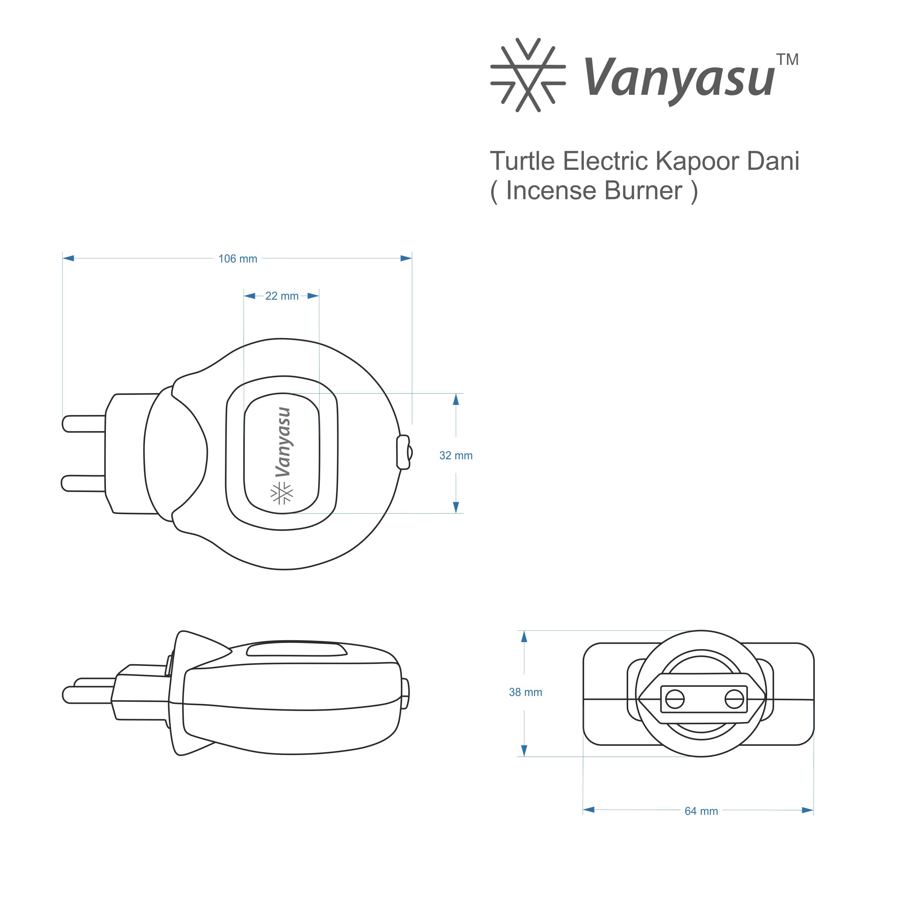 Vanyasu Electric Turtle Kapoor Dani (Incense Burner)
