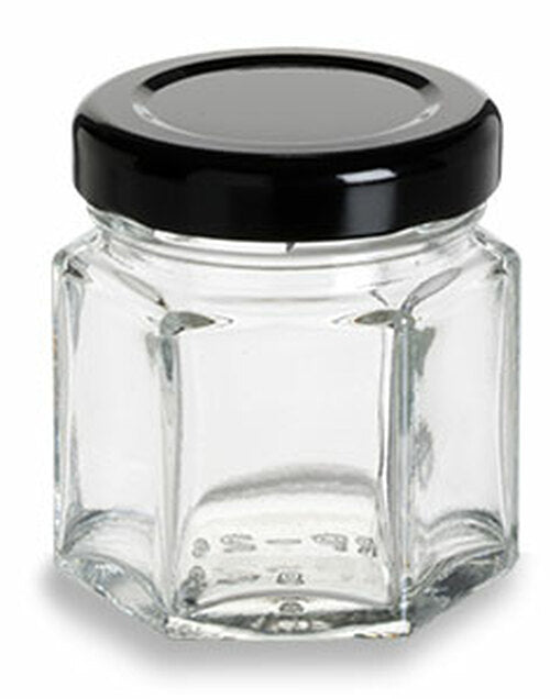 Hexagon Glass Jar with Lug cap