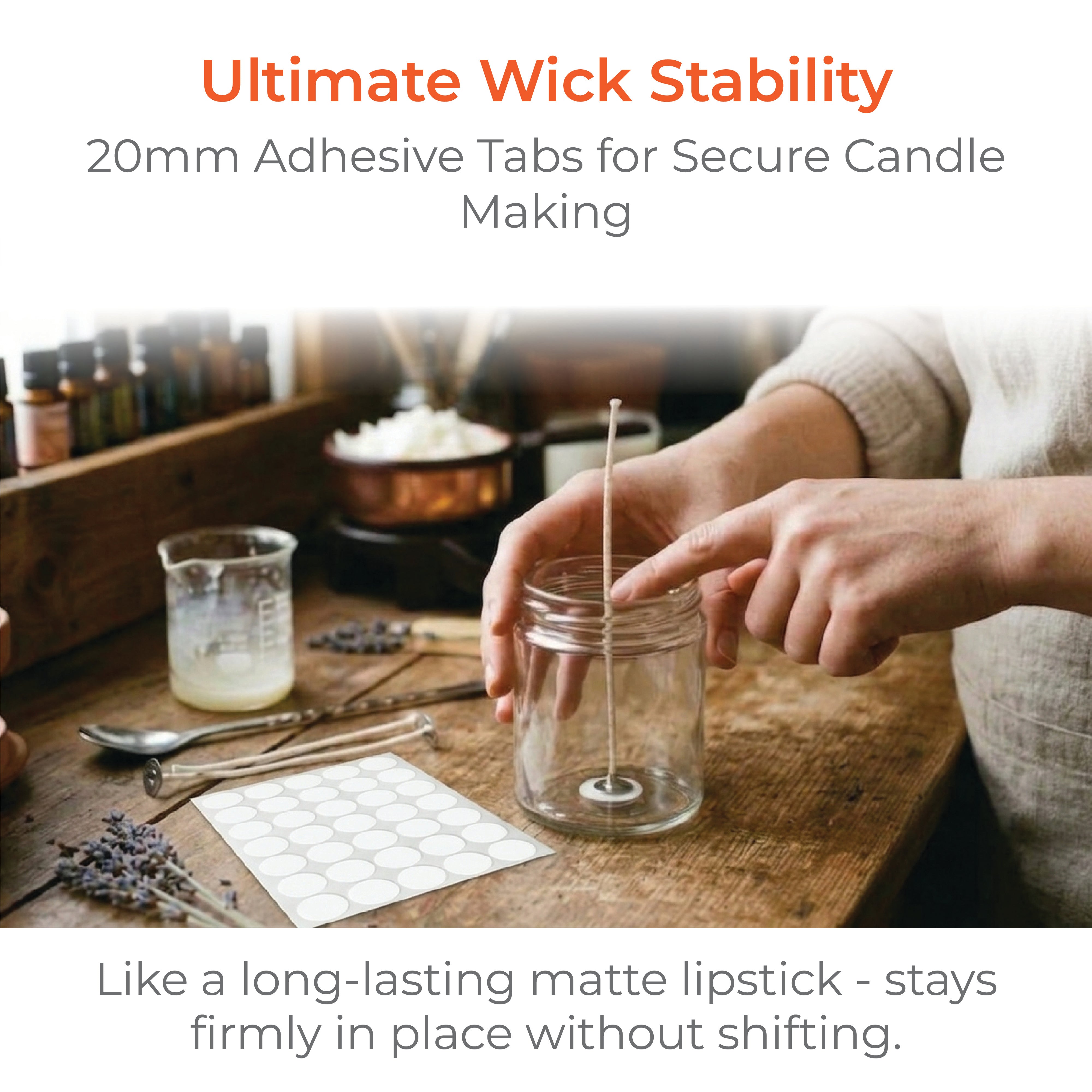 20mm Candle Wick Round Stickers