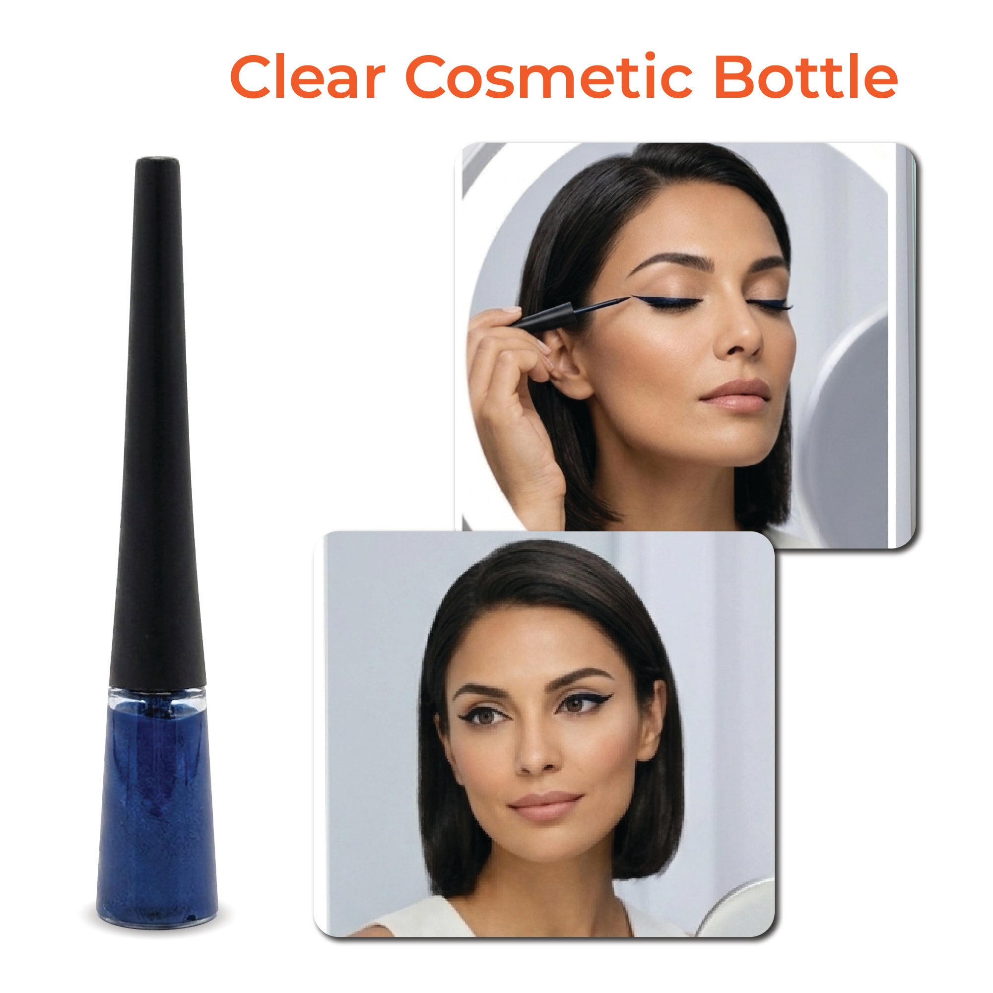 4ml Clear Eyeliner Container with Matte Black Cap