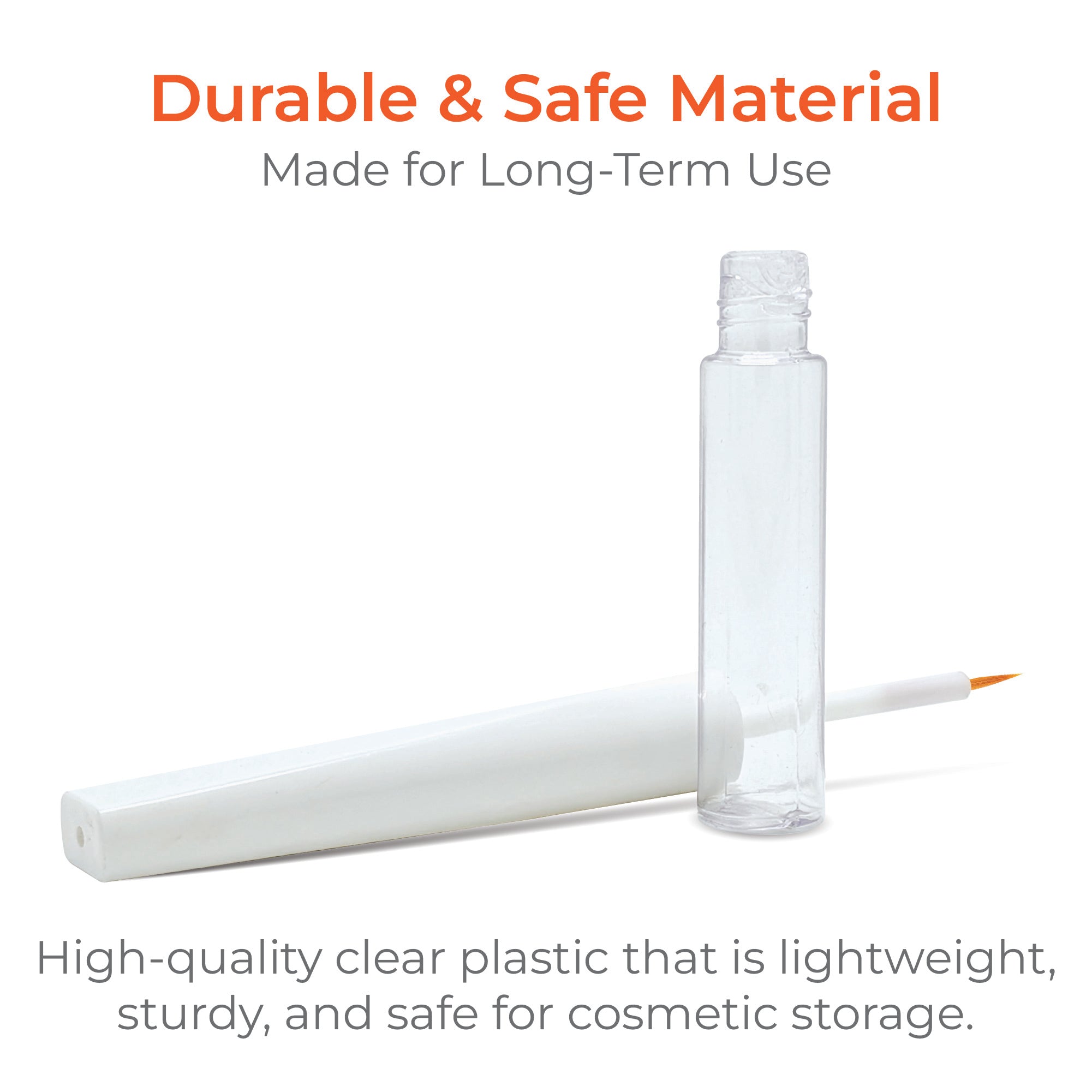 4ml Clear Round Eyeliner Bottle with Long Square White Cap