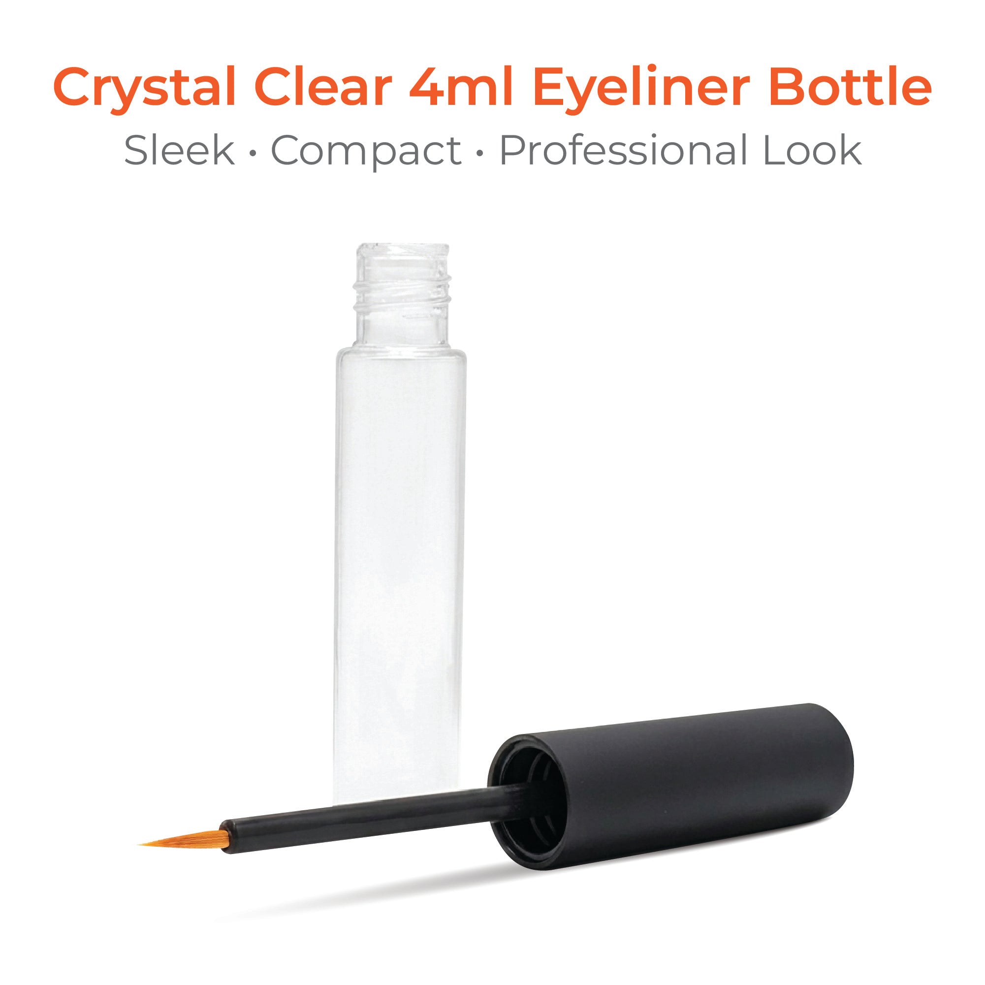 4ml Clear Round Eyeliner Bottle with Matte Black Cap