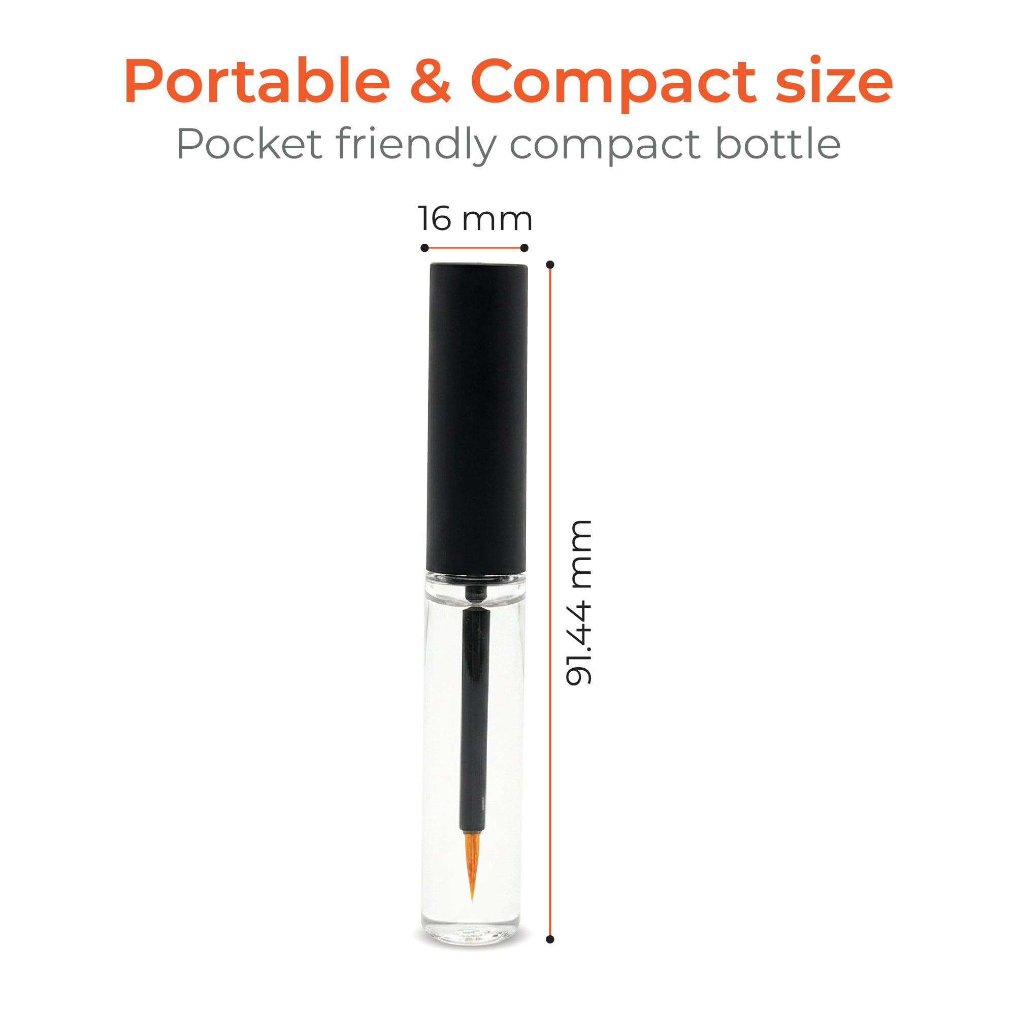 4ml Clear Round Eyeliner Bottle with Matte Black Cap