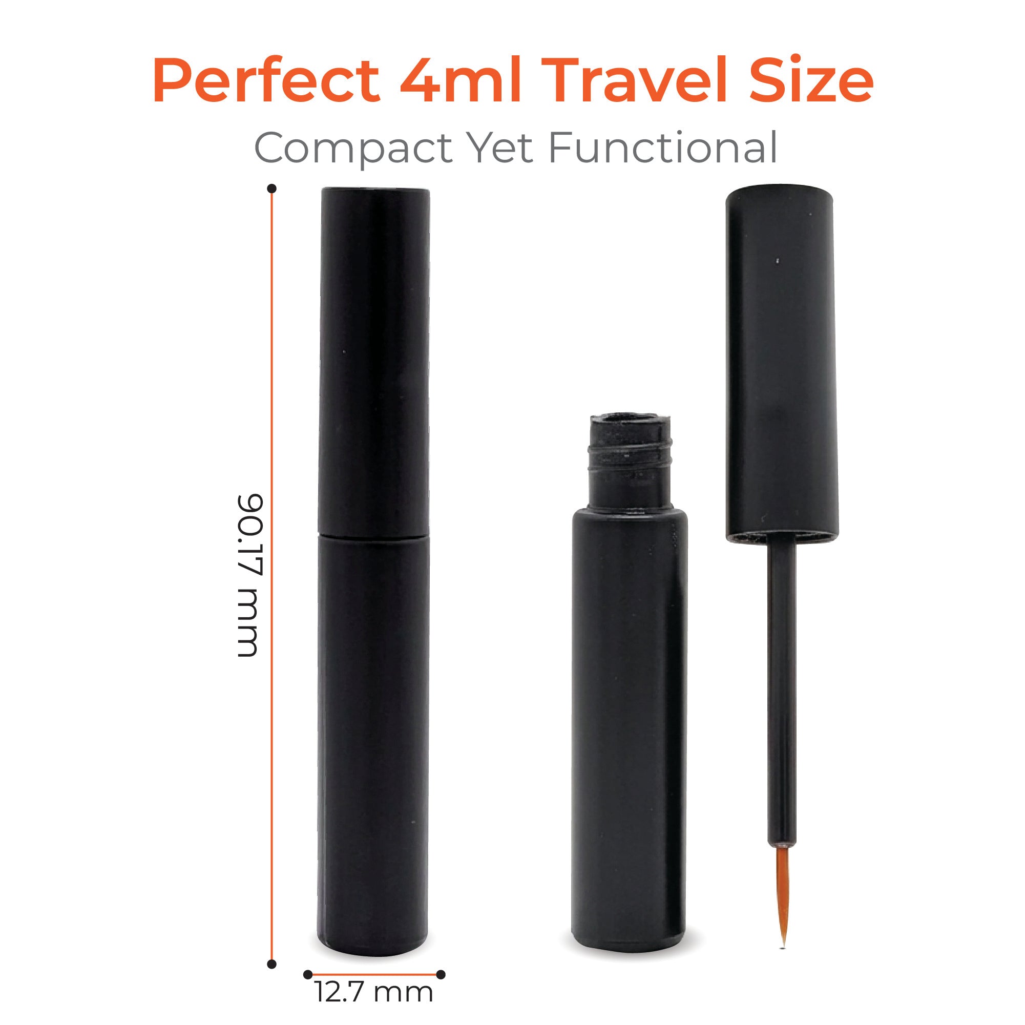 4ml Round Matte Black Eyeliner Container