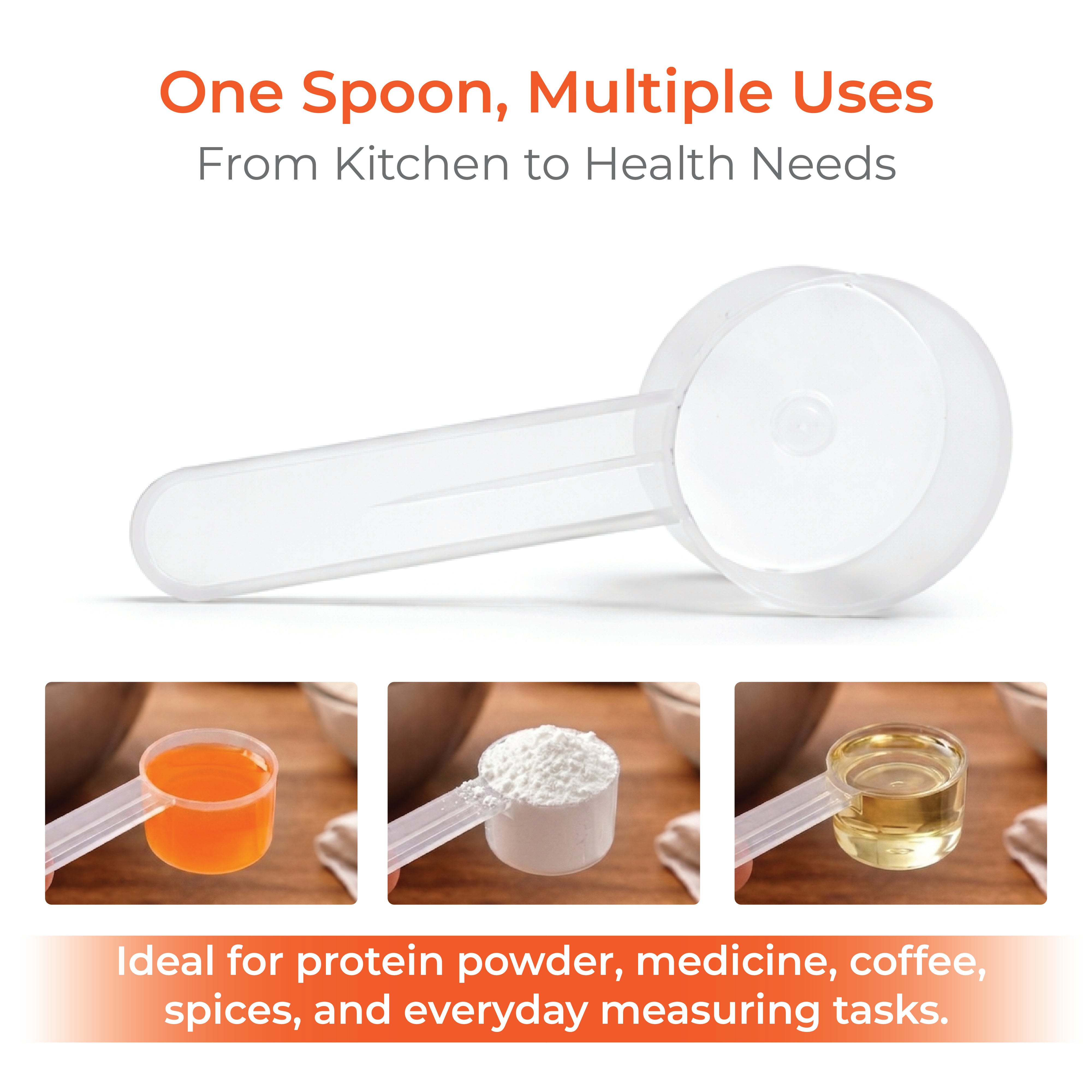 7ml Clear Round Measuring Scoop