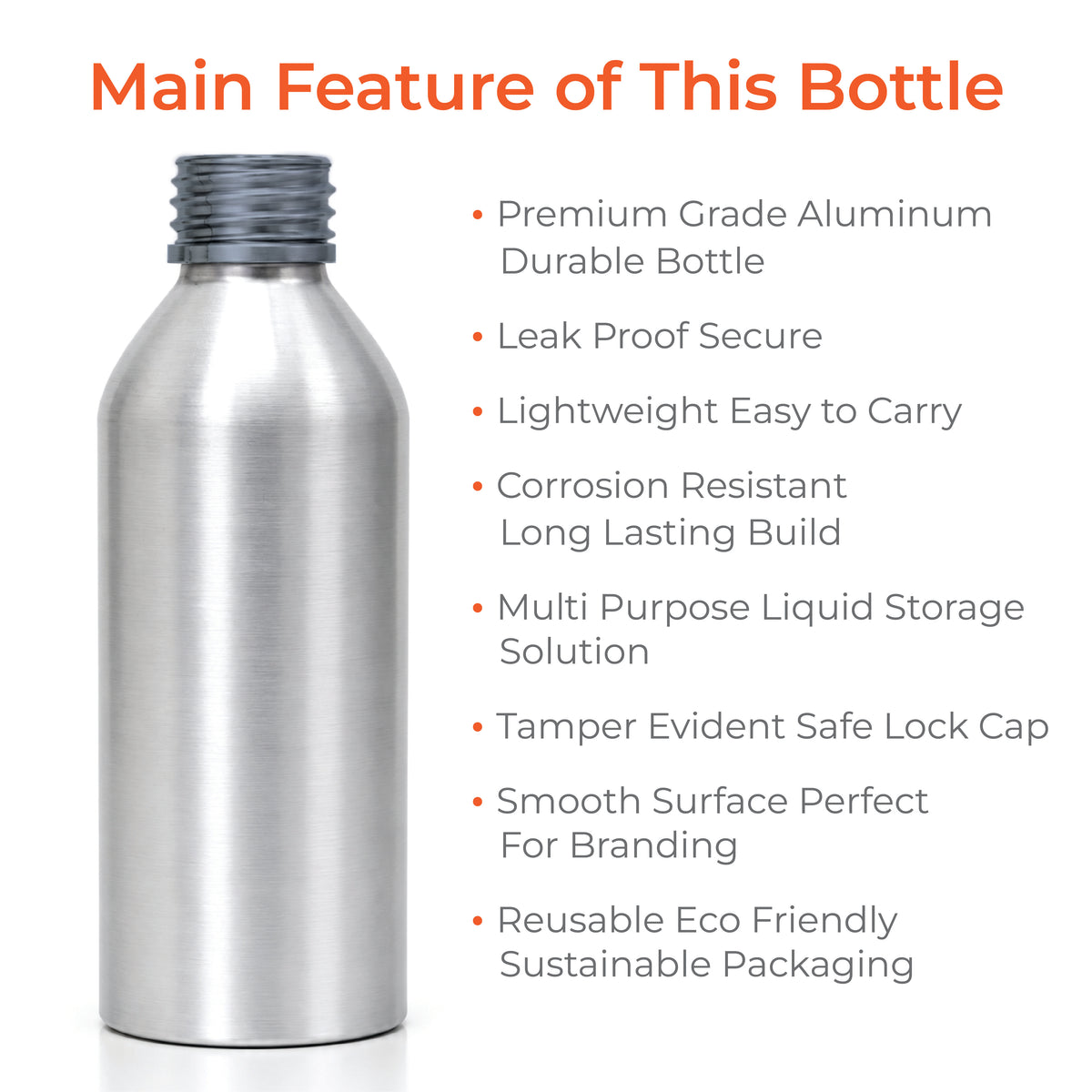Aluminum Bottle for Spray without cap