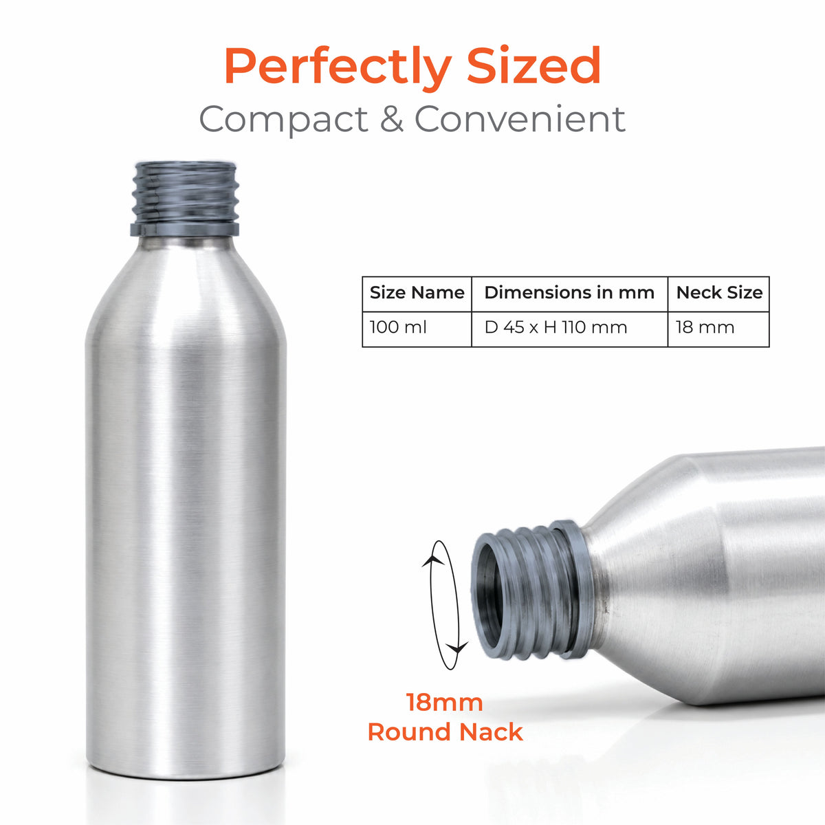 Aluminum Bottle for Spray without cap