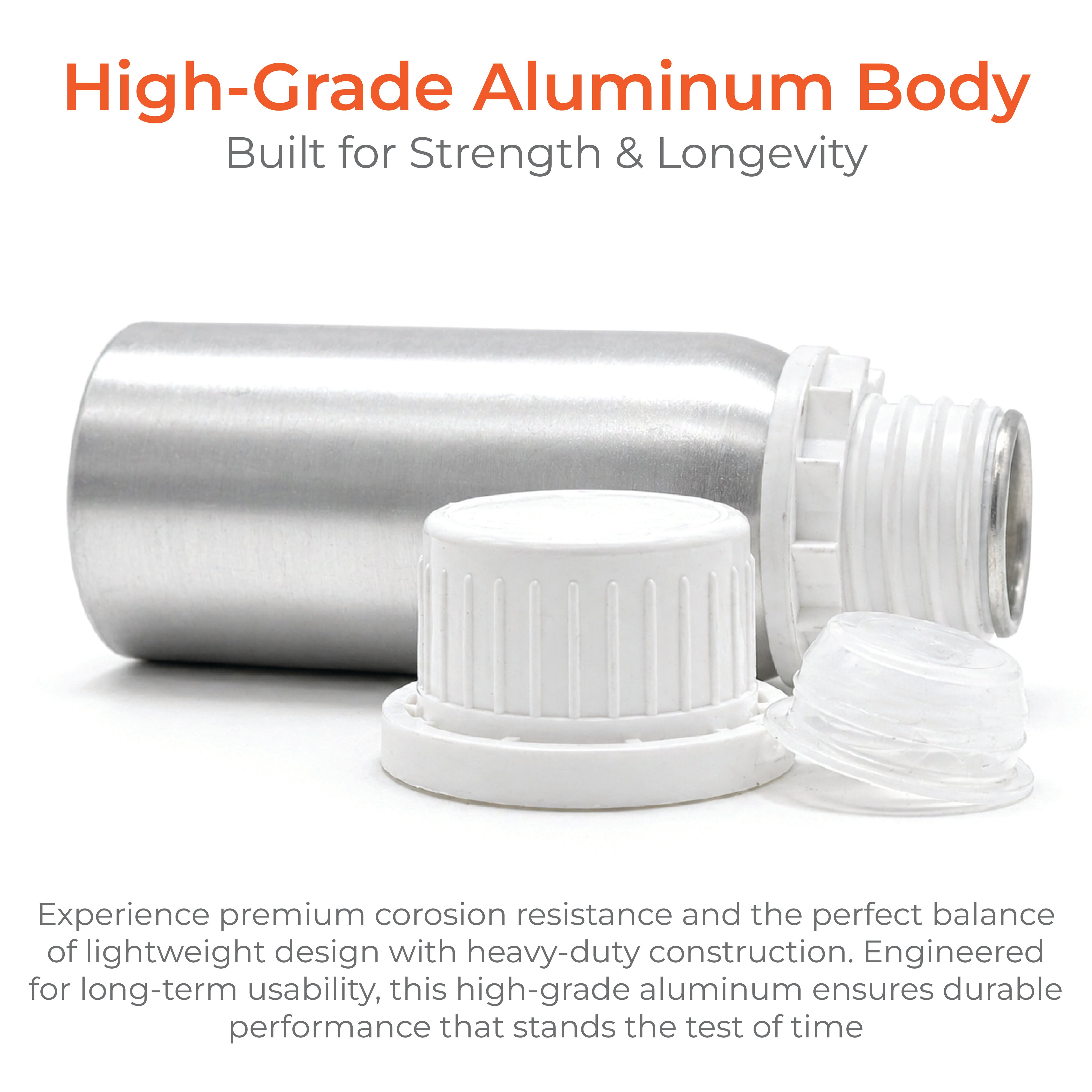Aluminum Bottle with Cap and Inner Plug