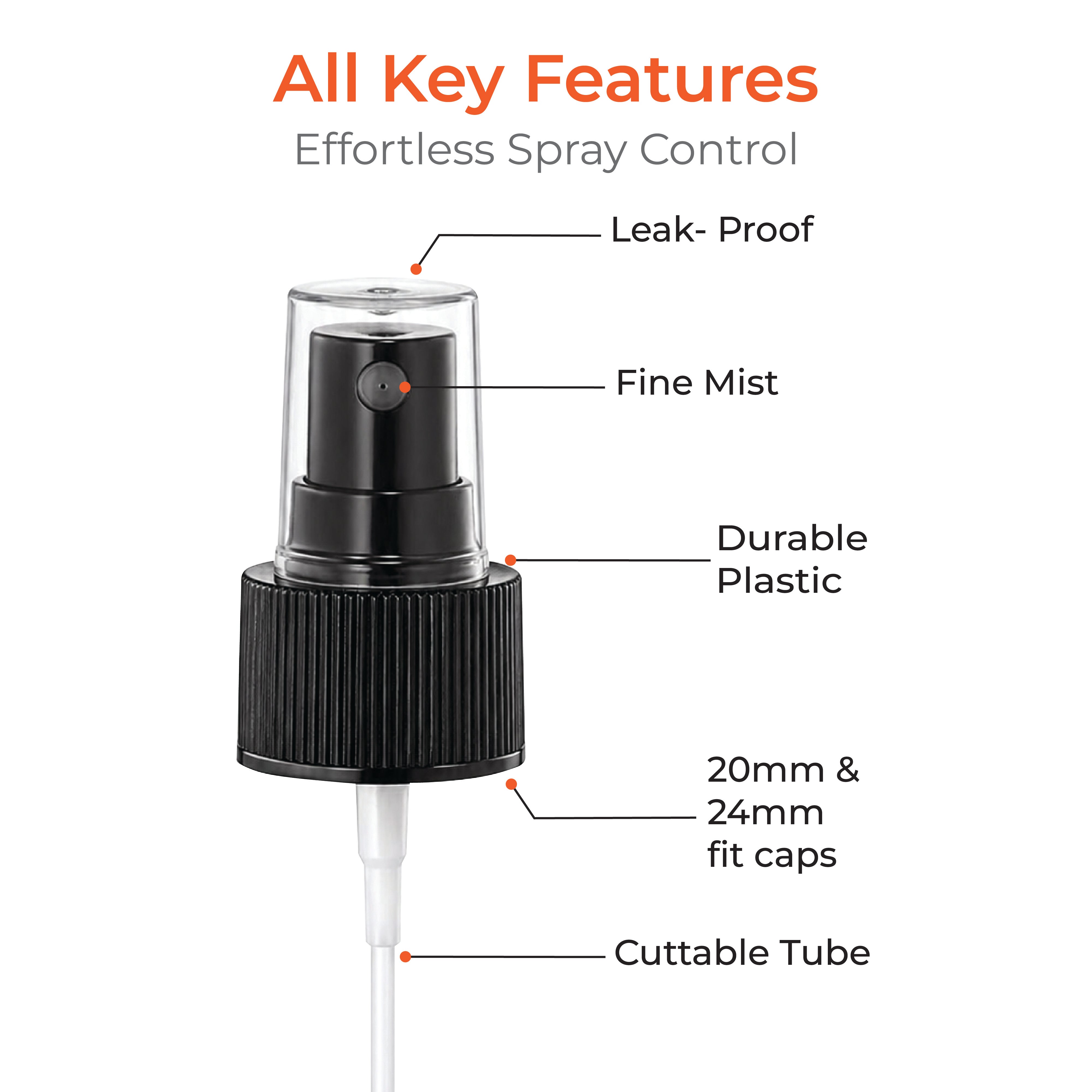 Black Fine Mist Spray Pump