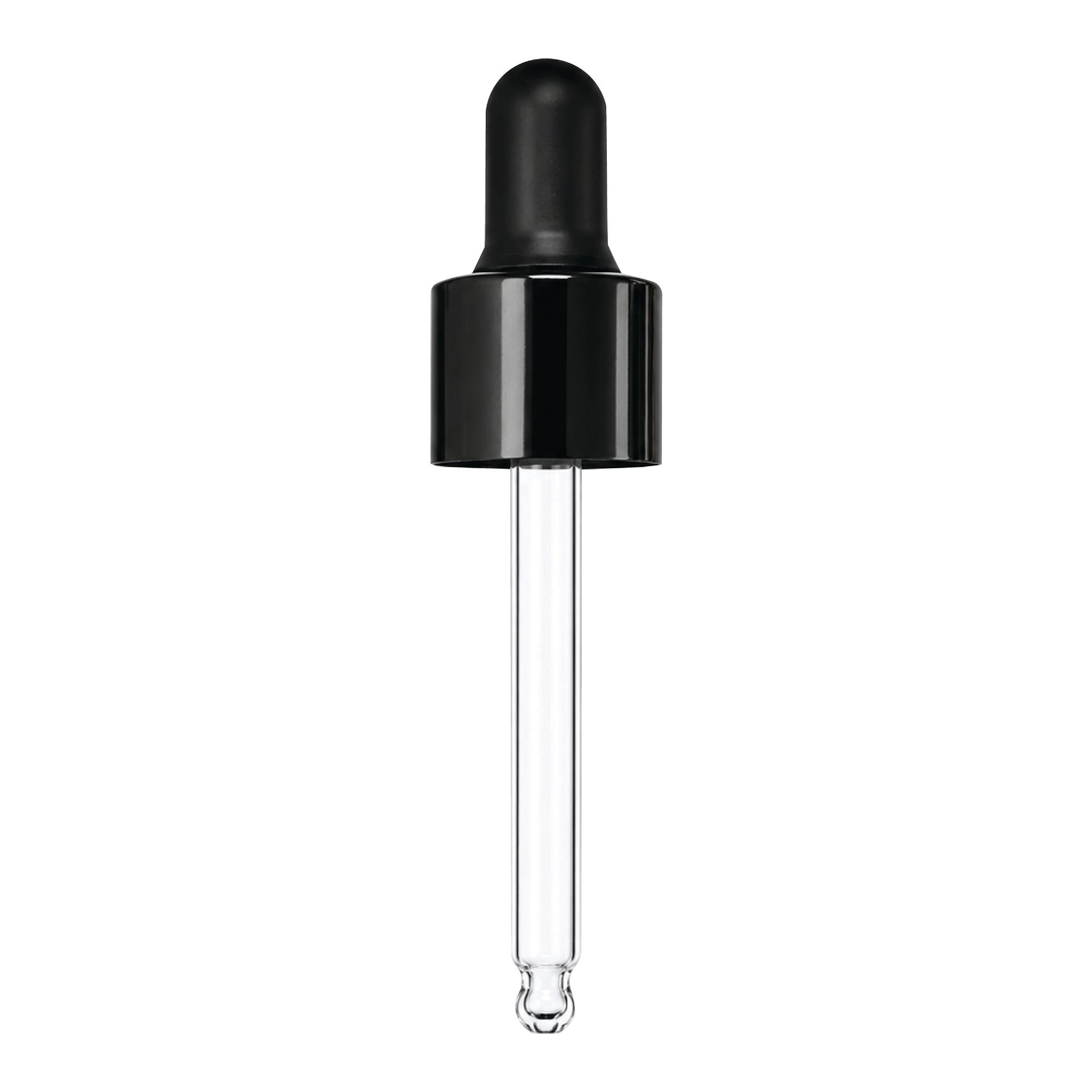 Black Glass Dropper for 18mm Bottle