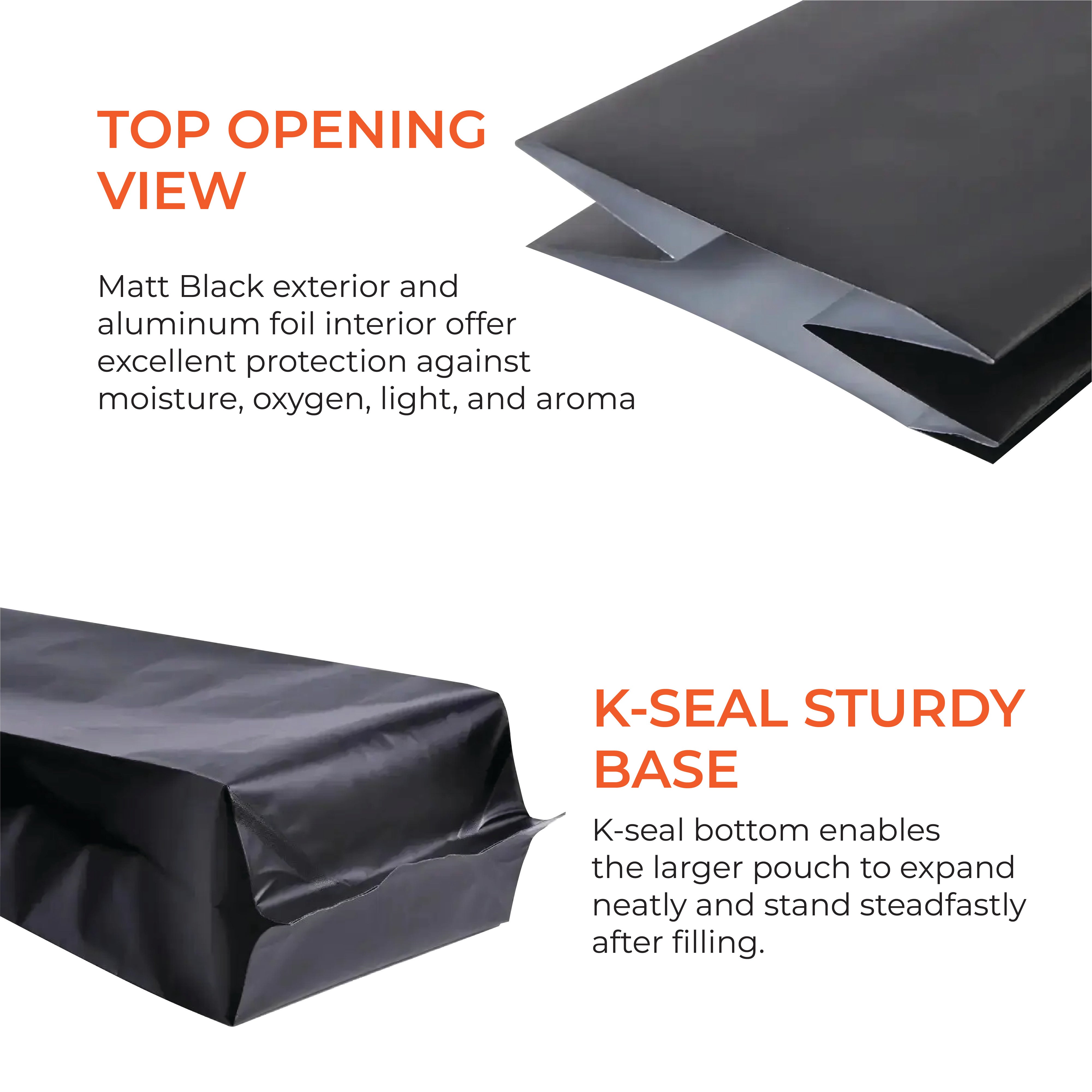 Black Matt Side Gusset Pouch