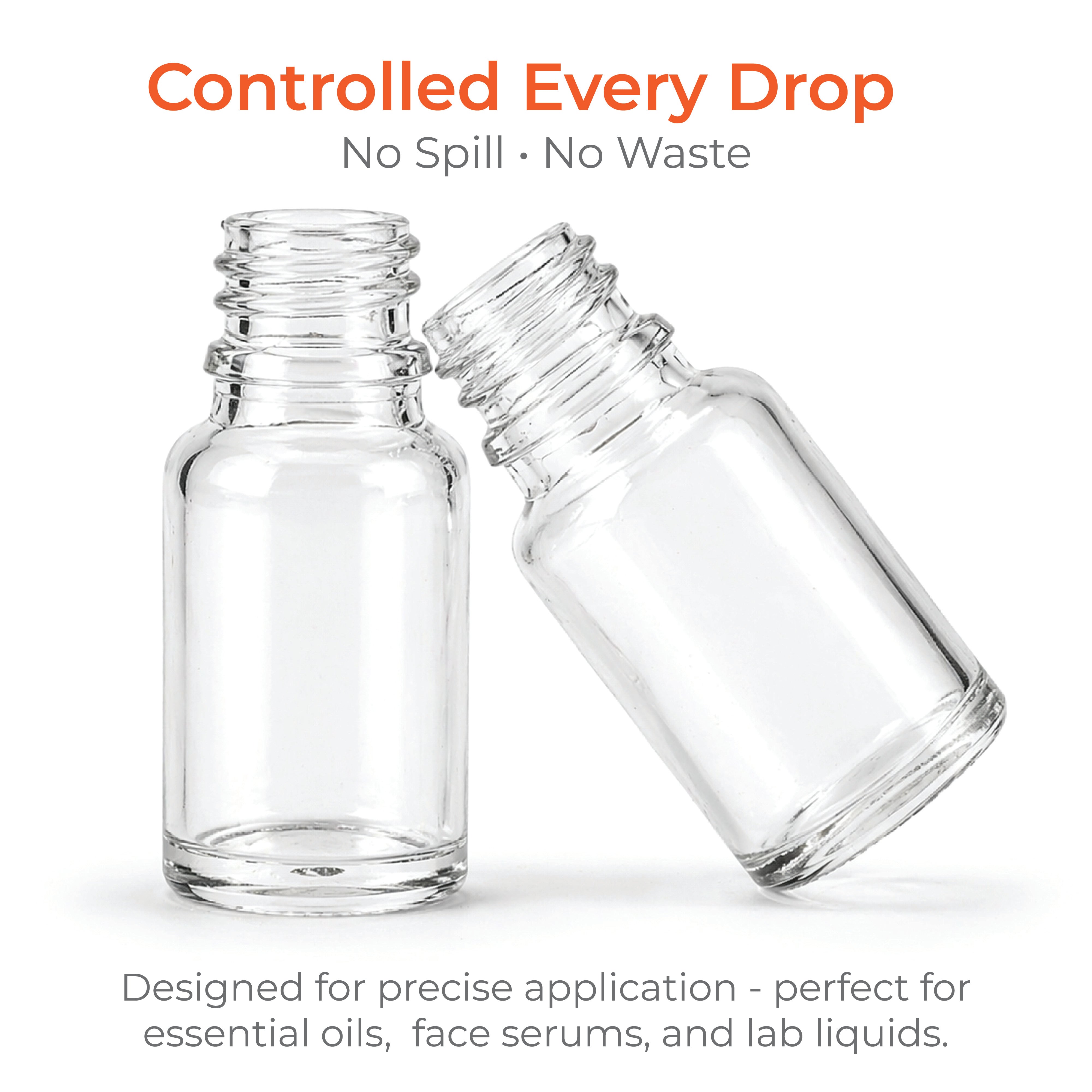 Clear Dropper Glass Bottle 18mm Neck Size
