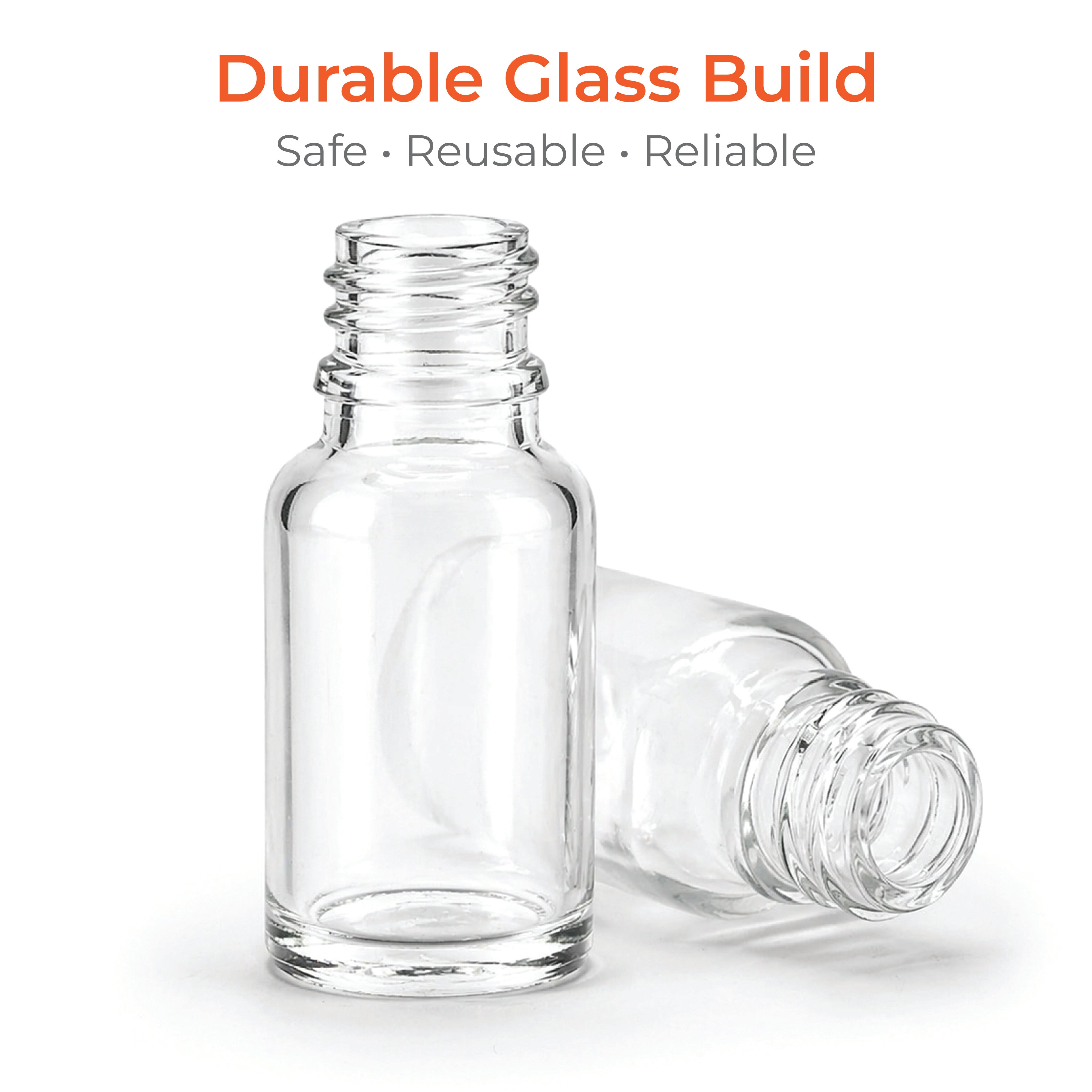 Clear Dropper Glass Bottle 18mm Neck Size