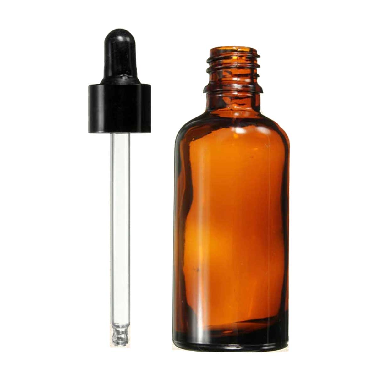 Glass Bottle with Inner lid, Cap and Dropper