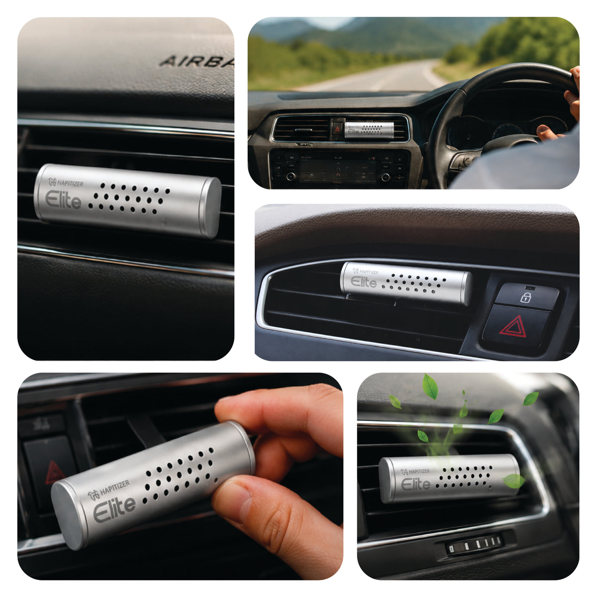 HAPITIZER Car Air freshener Aluminum Body, Silver