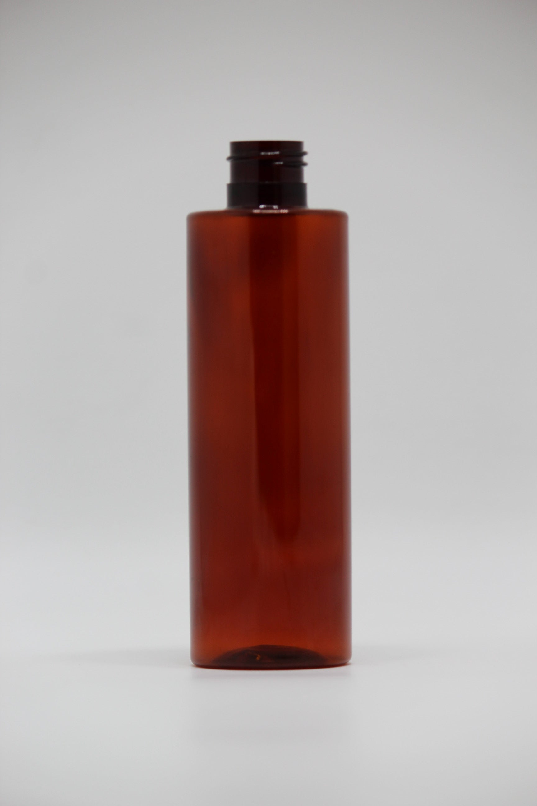 200ml Amber Pet Cylinder Round Bottle - 24mm Neck Size without Cap