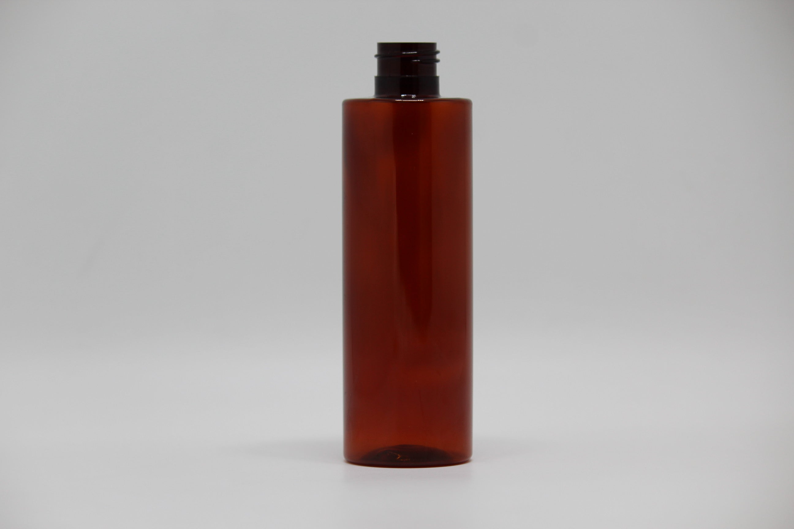 200ml Amber Pet Cylinder Round Bottle - 24mm Neck Size without Cap