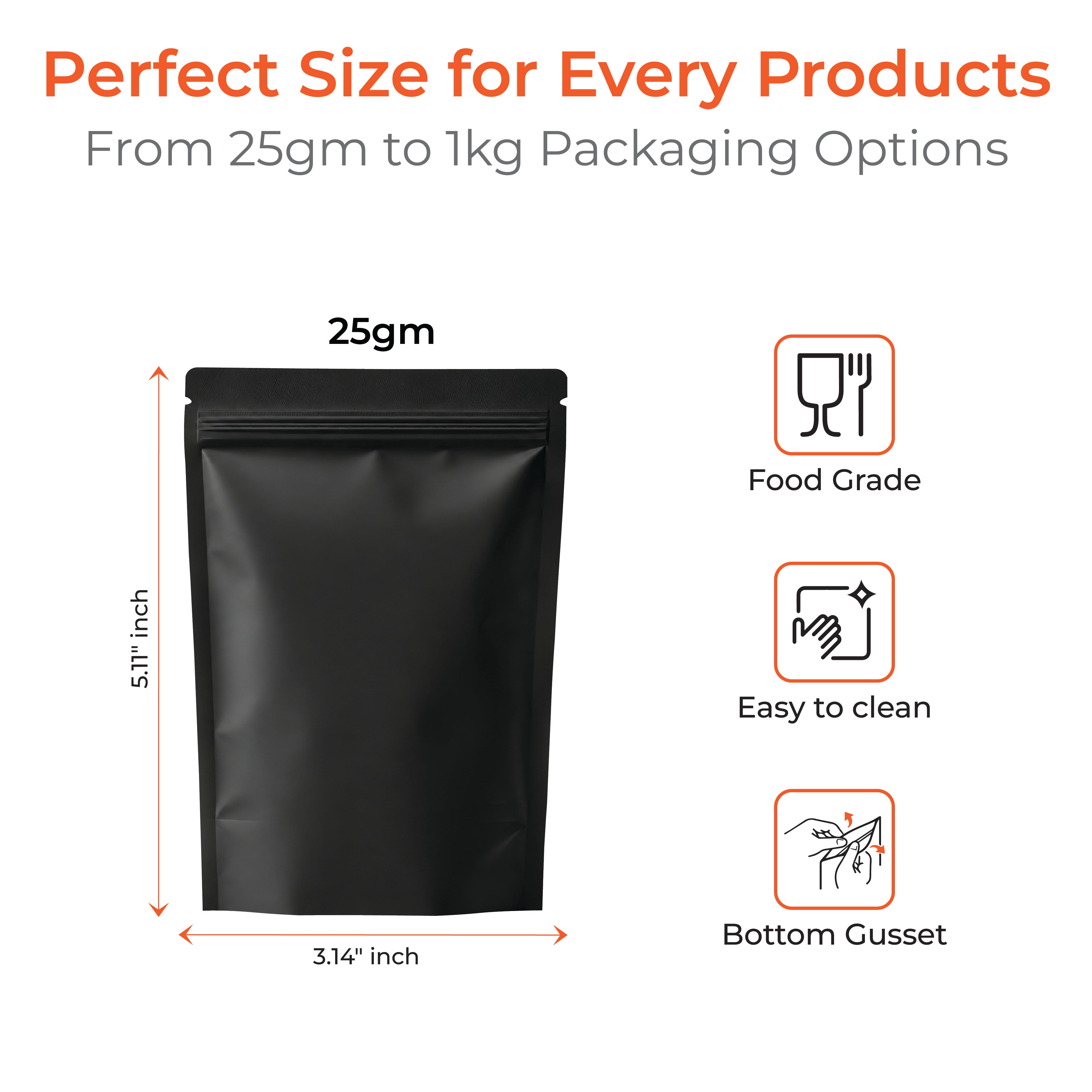 Matt Stand Up Zipper Pouch