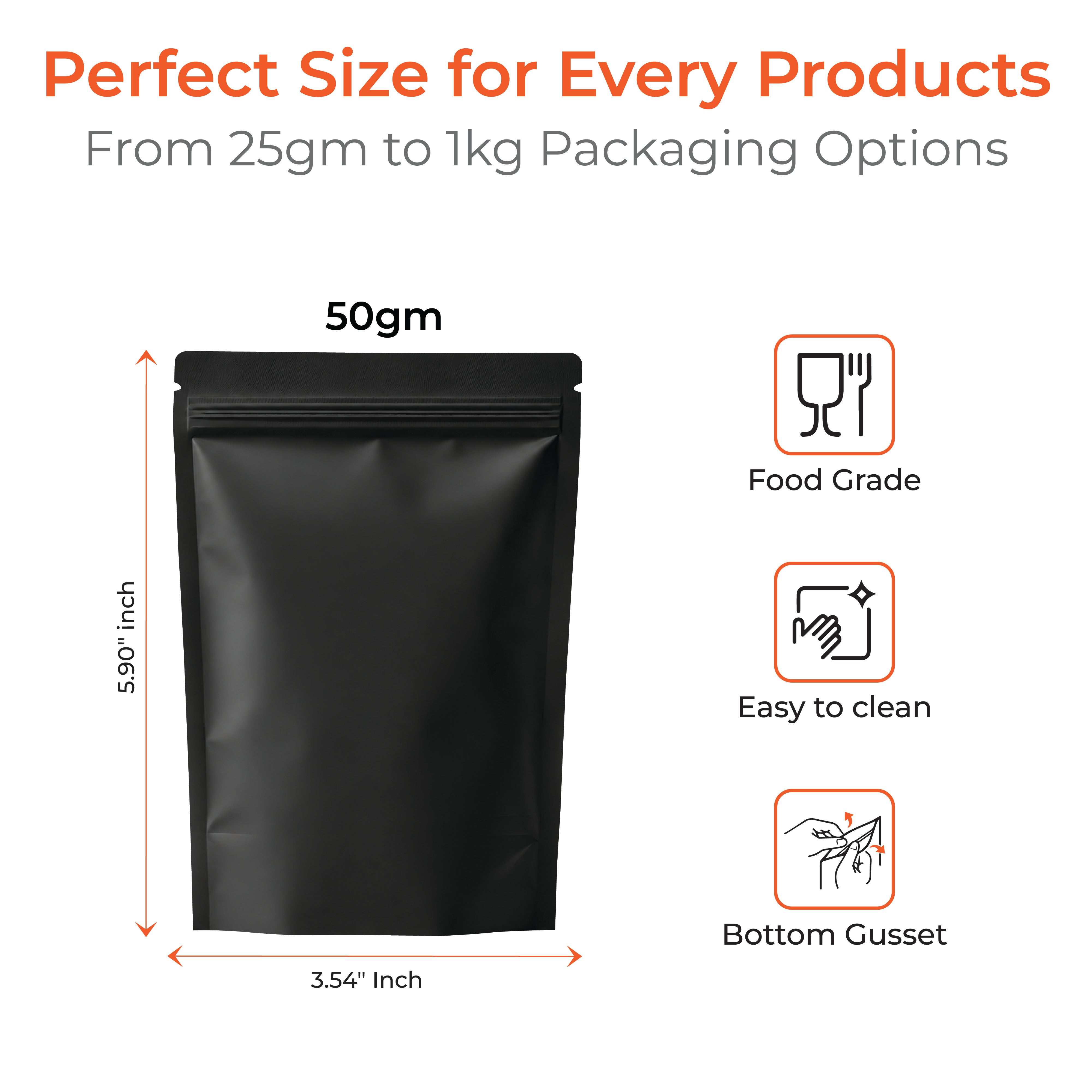 Matt Stand Up Zipper Pouch