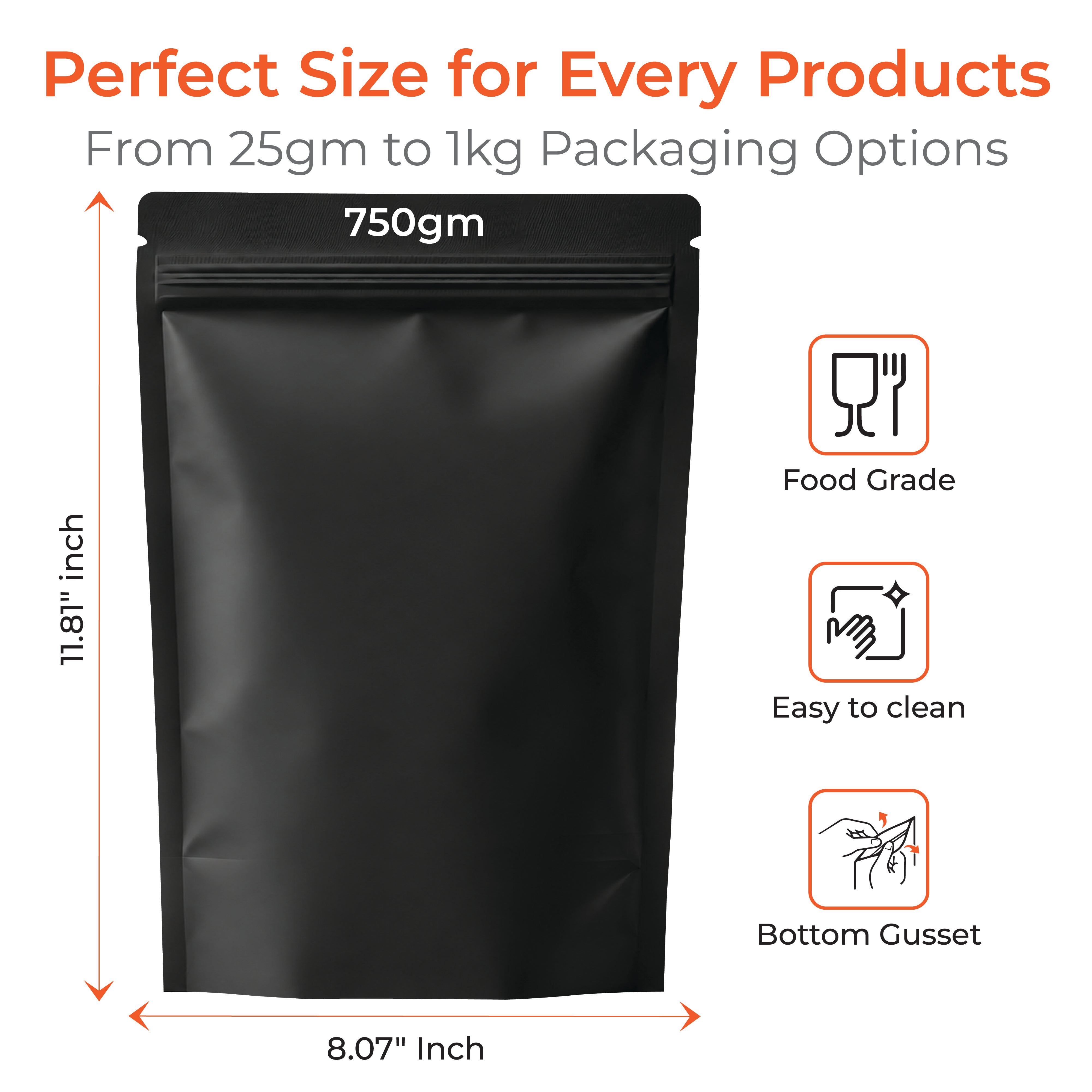 Matt Stand Up Zipper Pouch