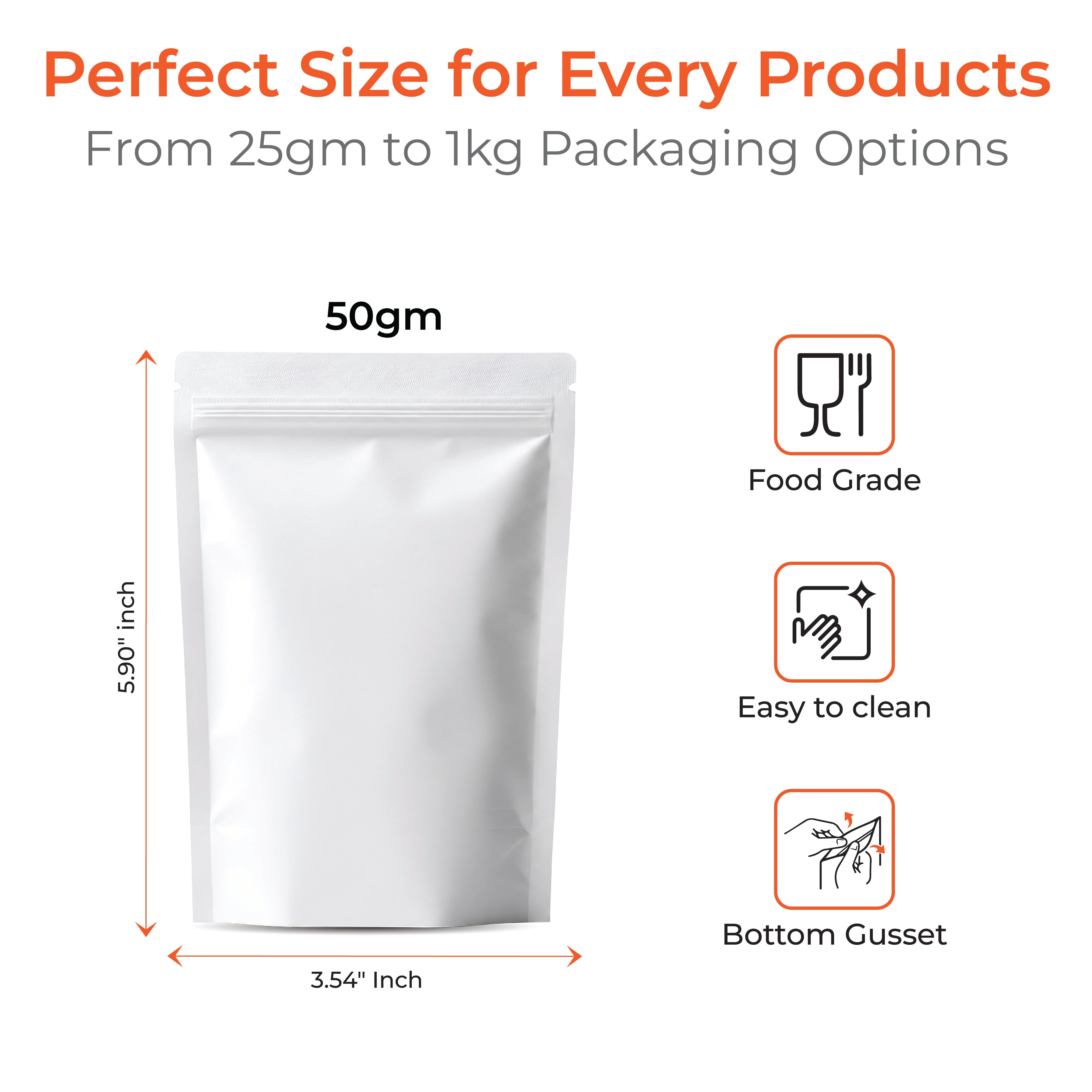 Matt Stand Up Zipper Pouch