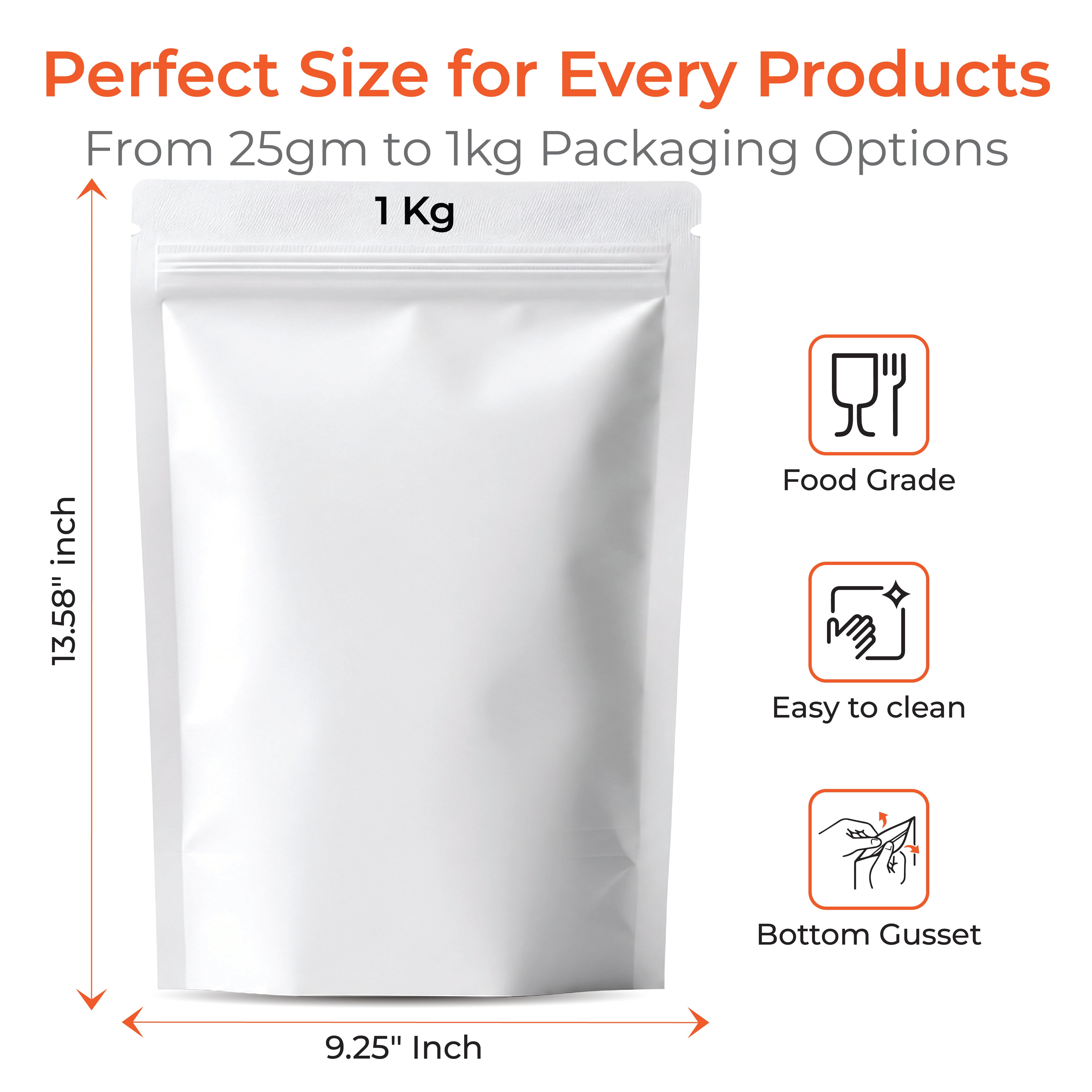 Matt Stand Up Zipper Pouch