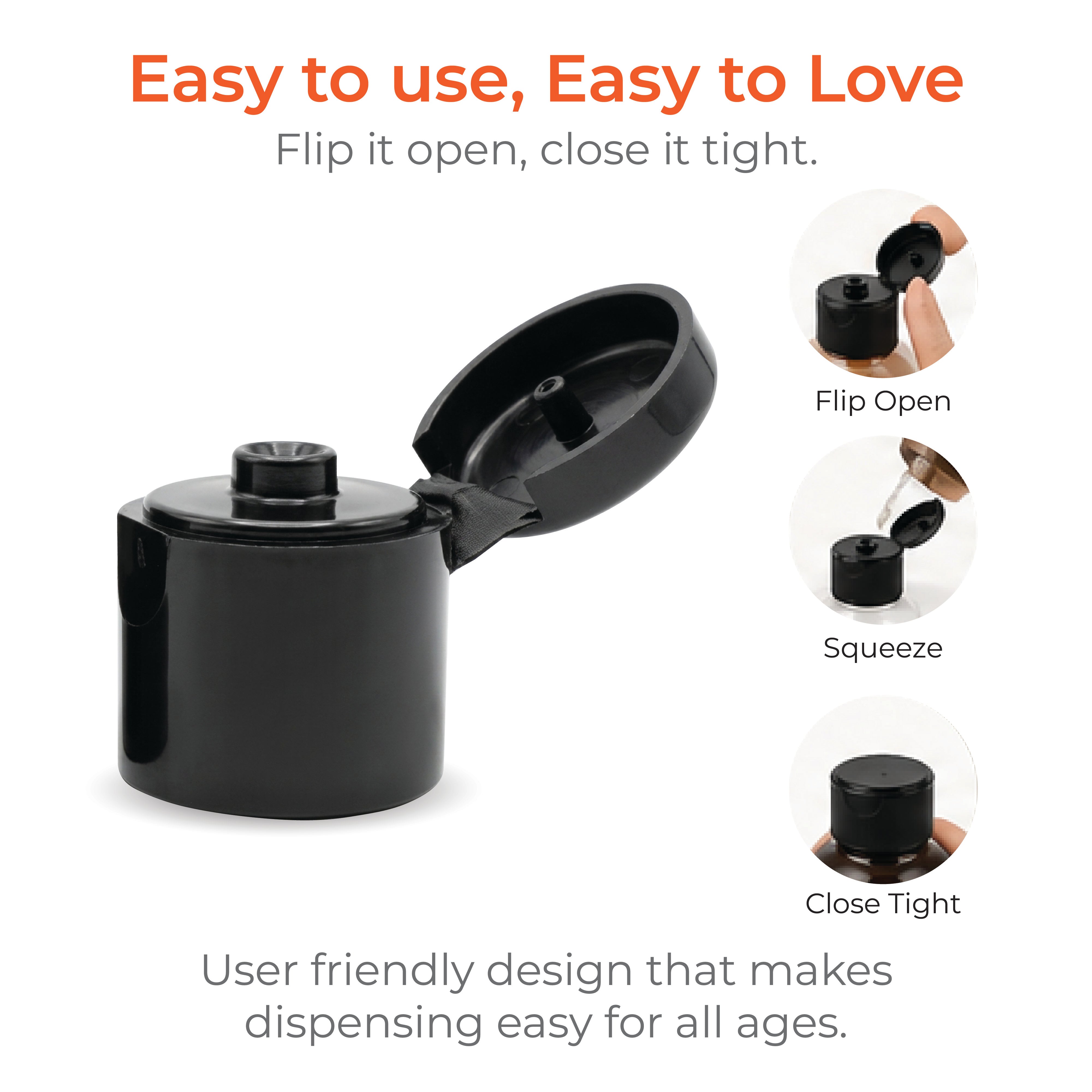 Black Flip Top Cap