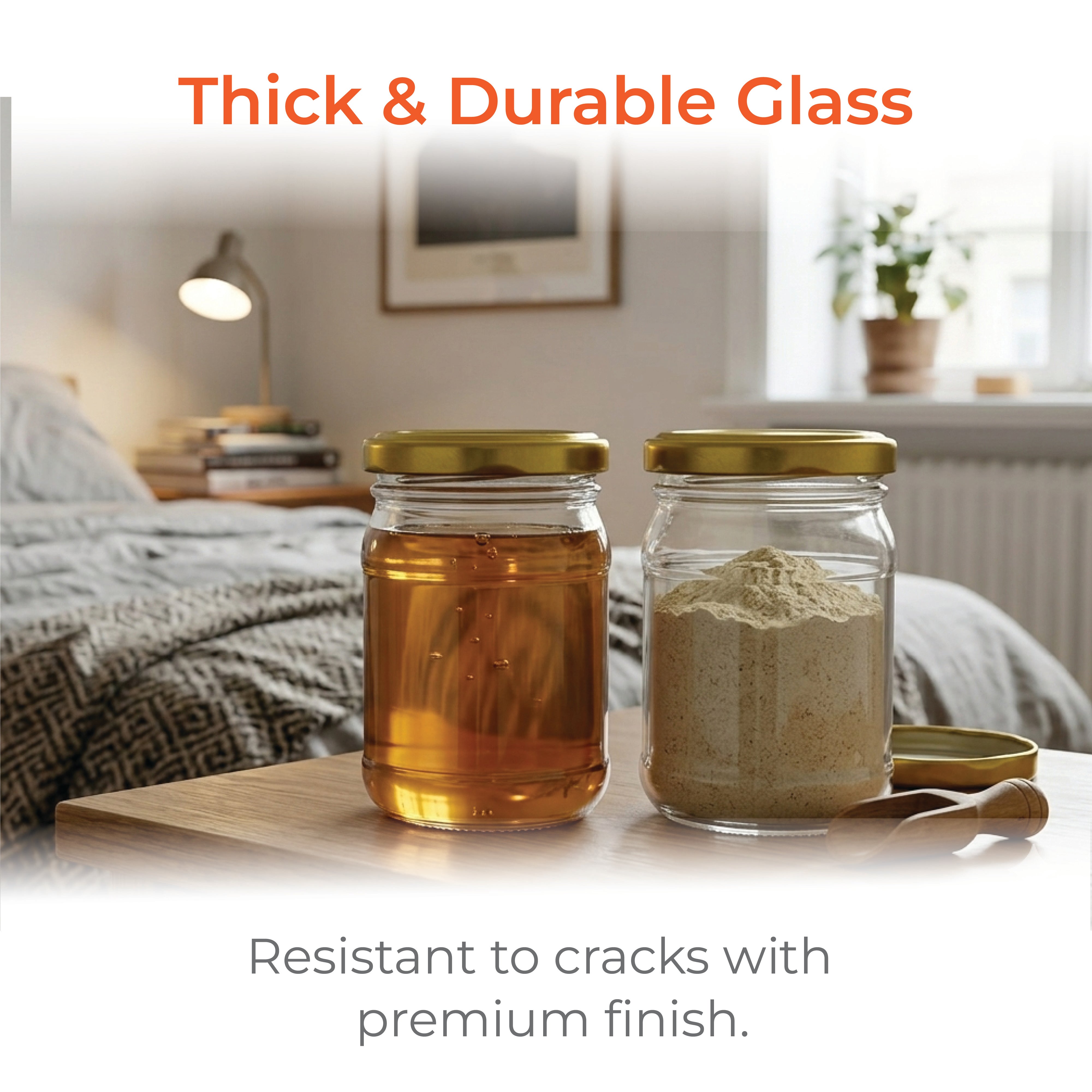 120ml Round Glass Jar with Golden Cap