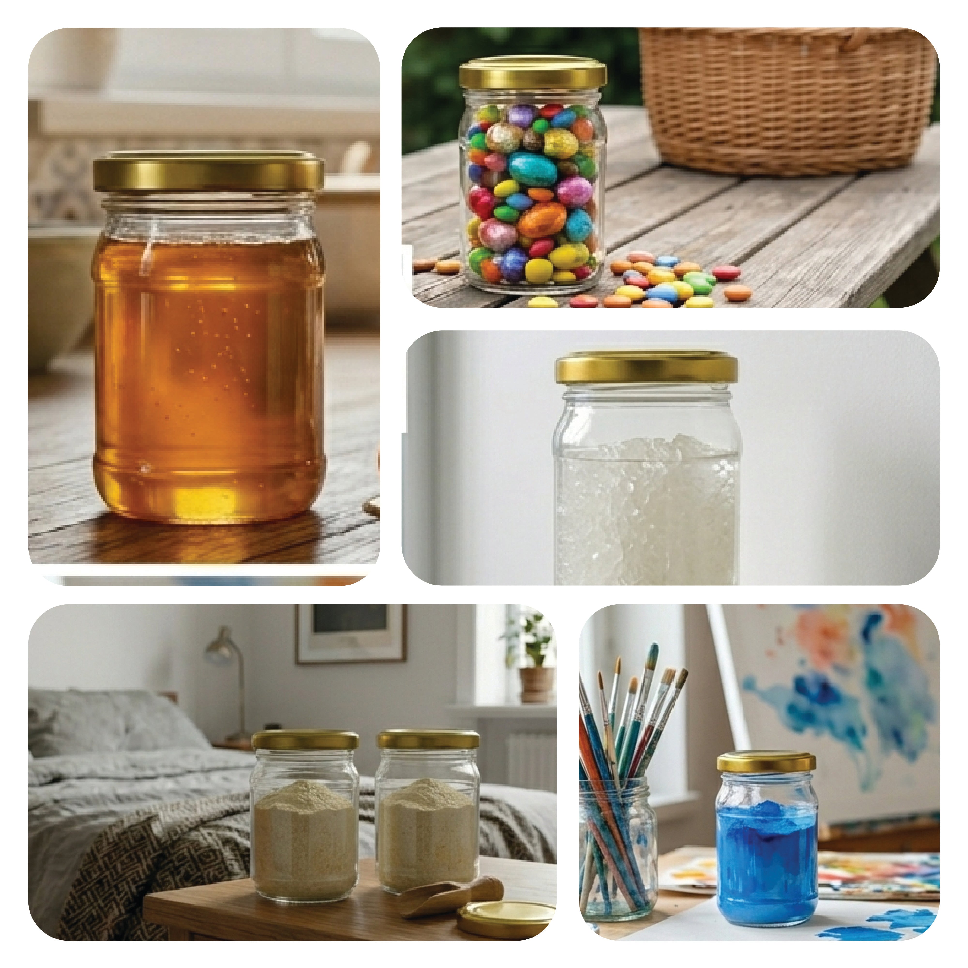 120ml Round Glass Jar with Golden Cap