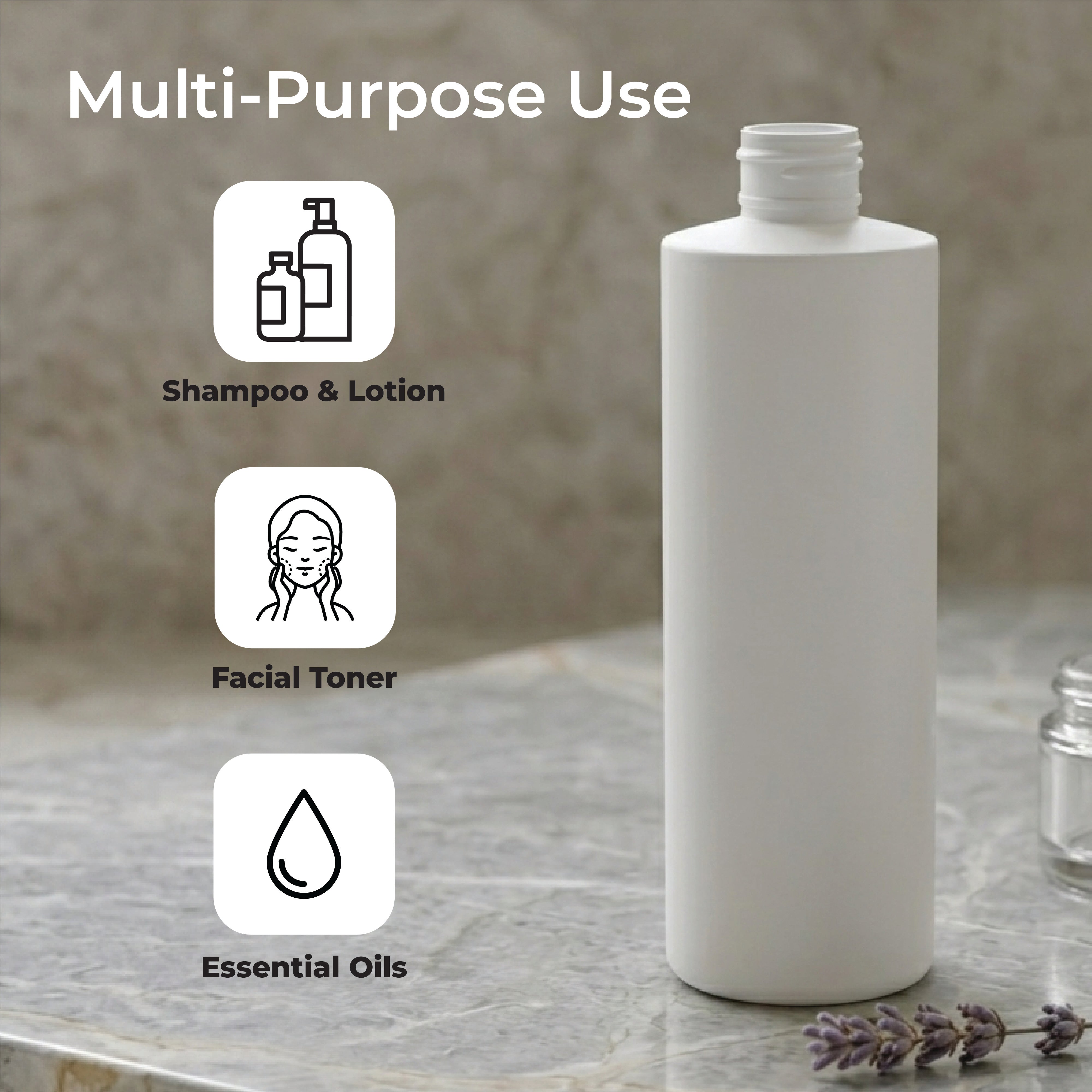 200ml Empty Milky White PET Plastic Bottle for Shampoo, Lotion & Serum Packaging