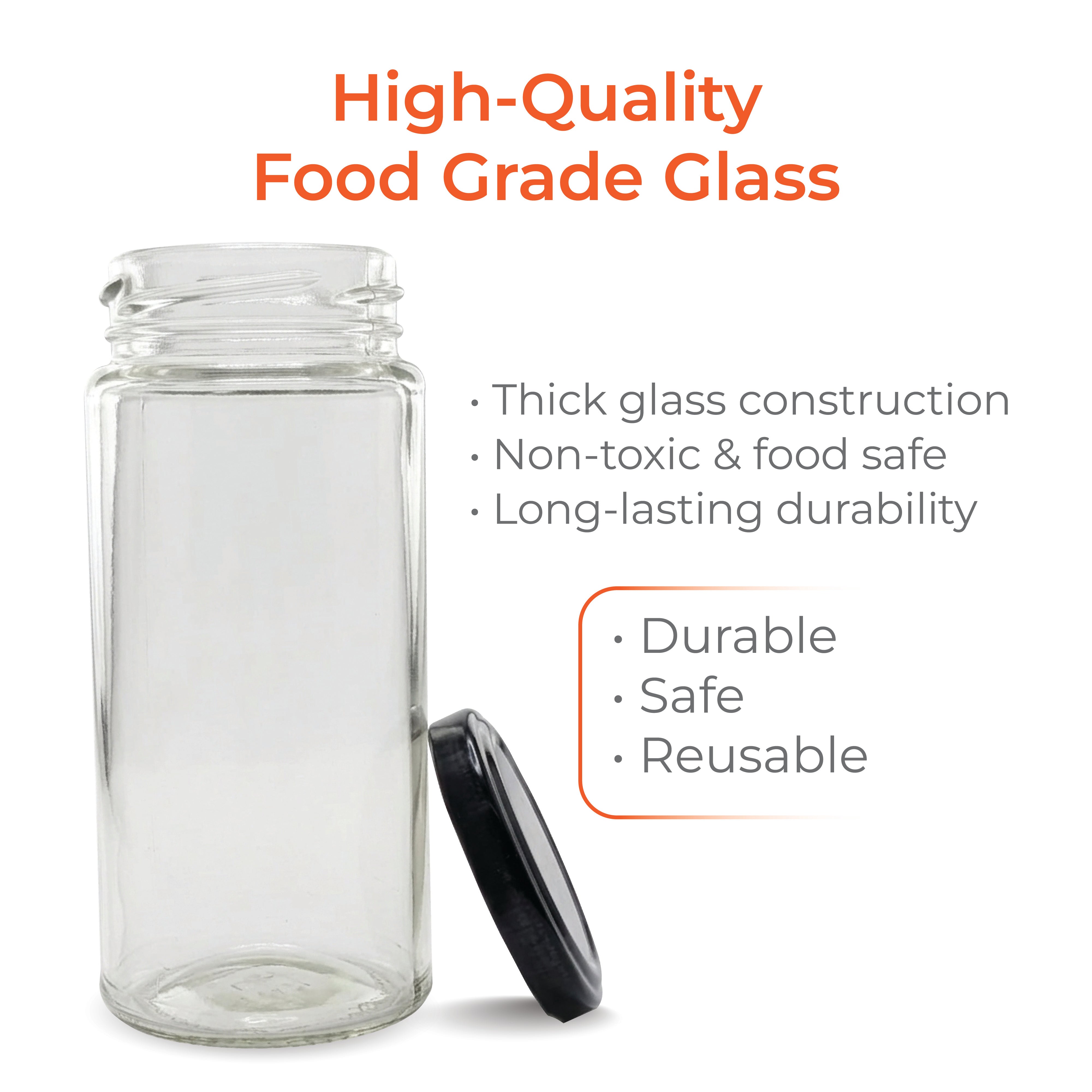 250ml Bamboo Glass Jar with 53mm Lug Cap