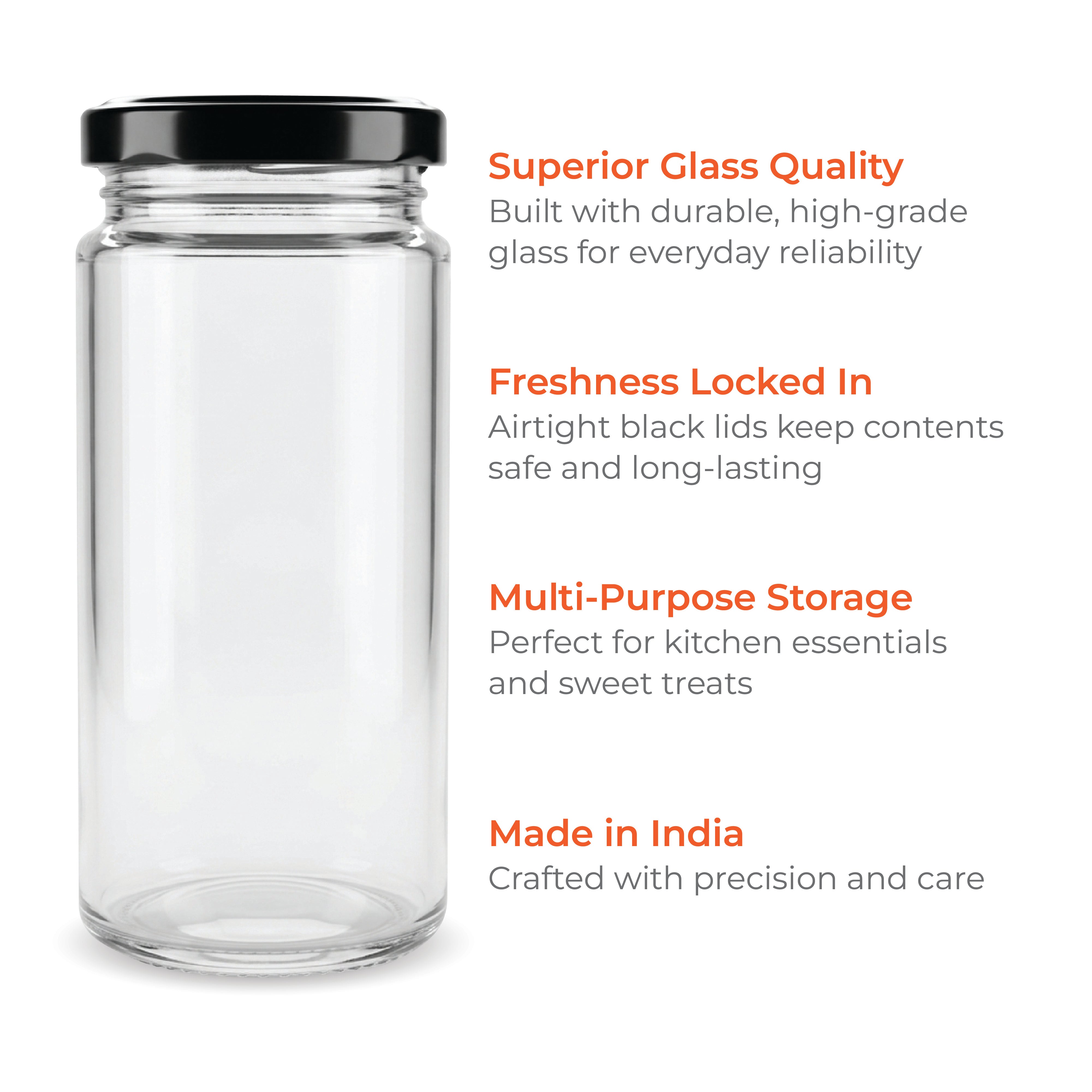 250ml Bamboo Glass Jar with 53mm Lug Cap