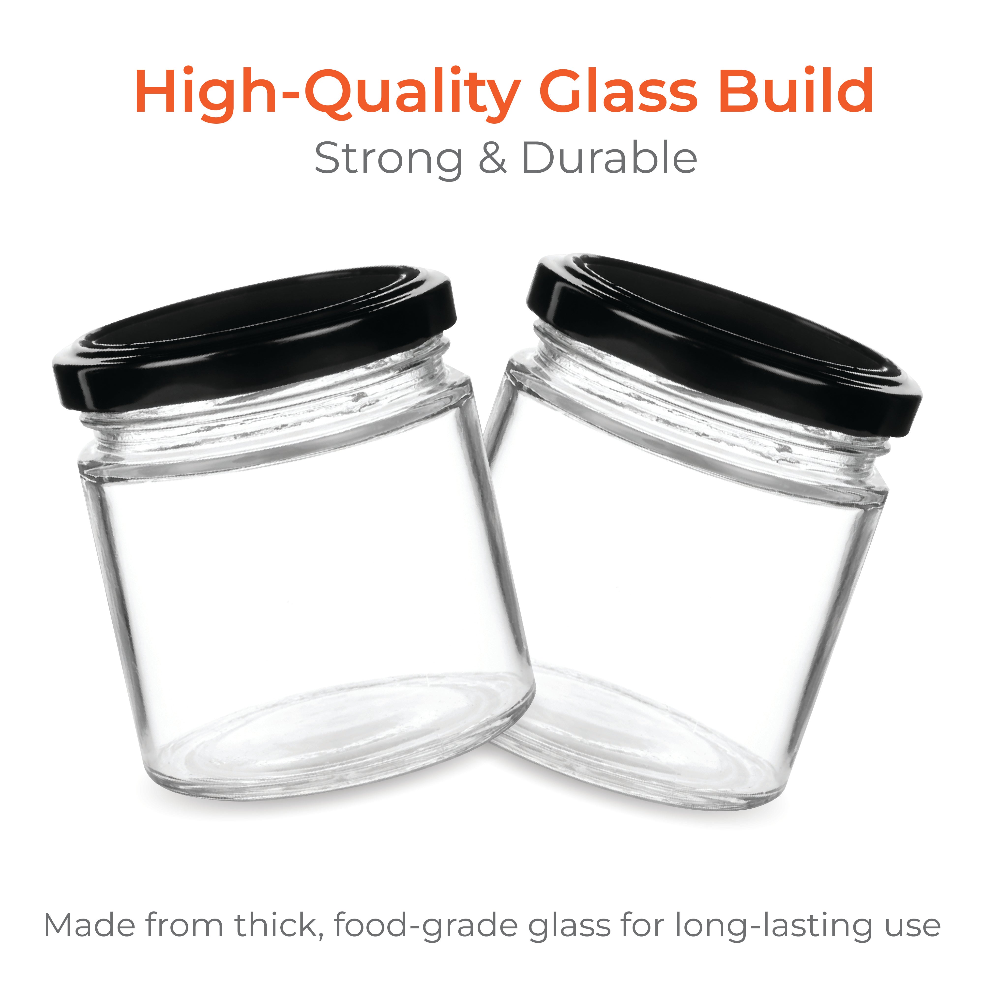 200ml Salsa Glass Jar with 63mm Lug Cap for Pickles, Sauces, Jam & Food Packaging