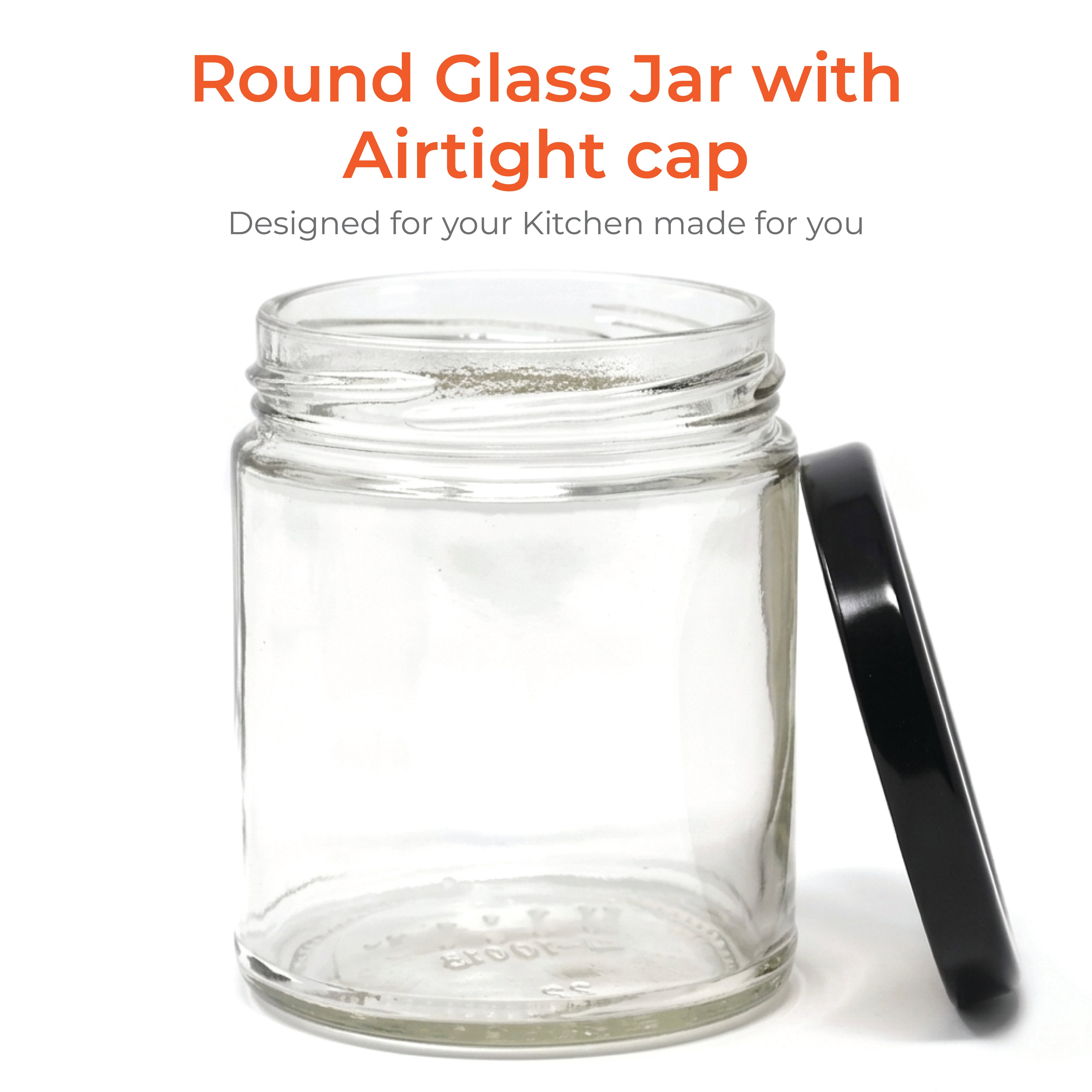 200ml Salsa Glass Jar with 63mm Lug Cap for Pickles, Sauces, Jam & Food Packaging