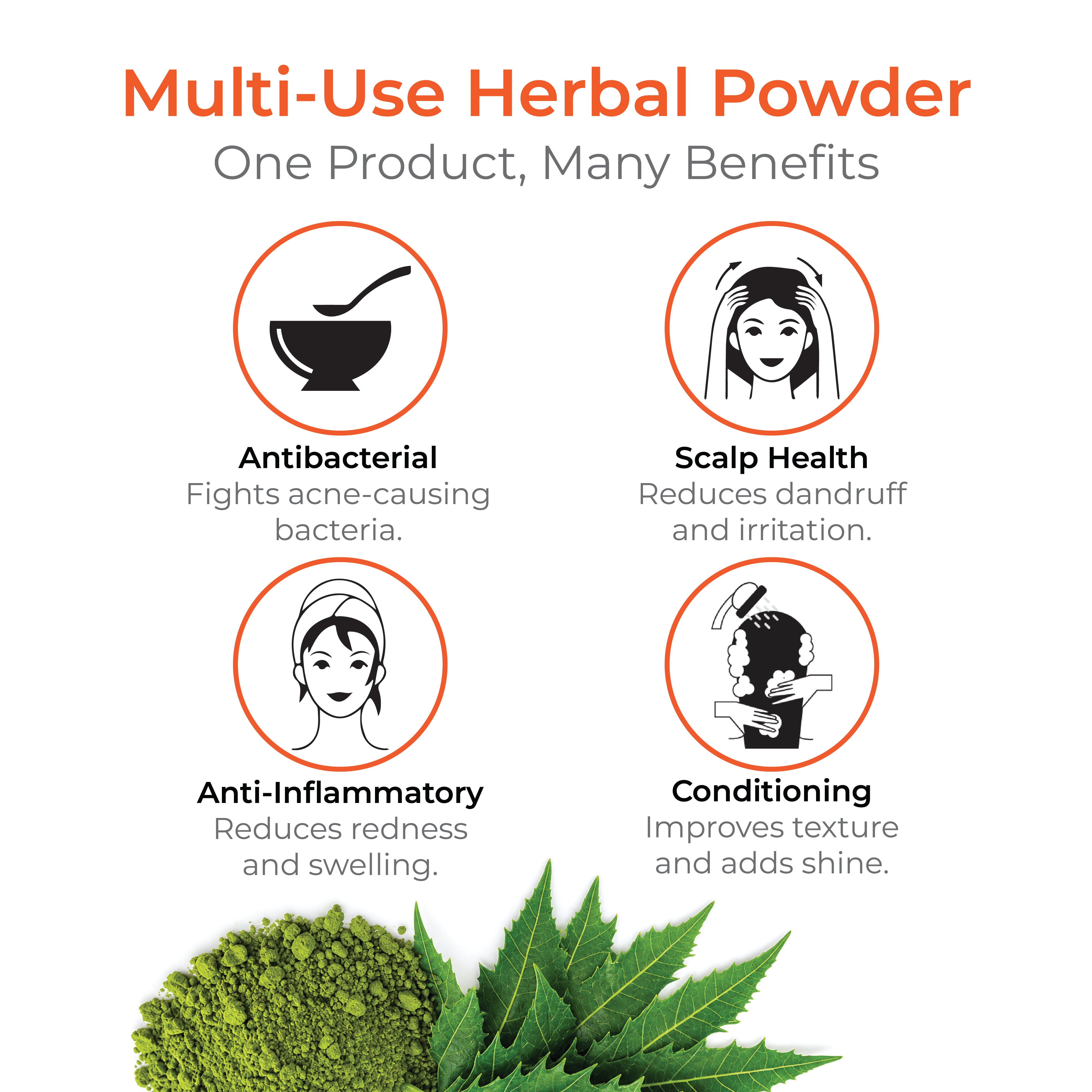 Neem Leaves Powder for Skin Health Hair Care 