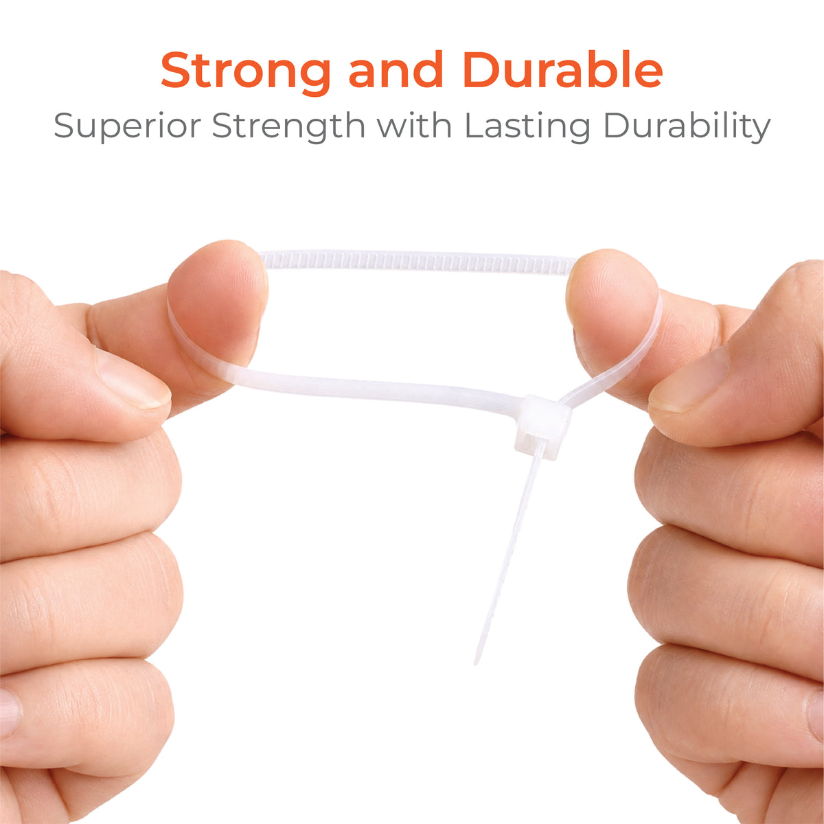 Nylon Self Locking Cable Ties / Zip Ties (White) 100mm - 4 Inch