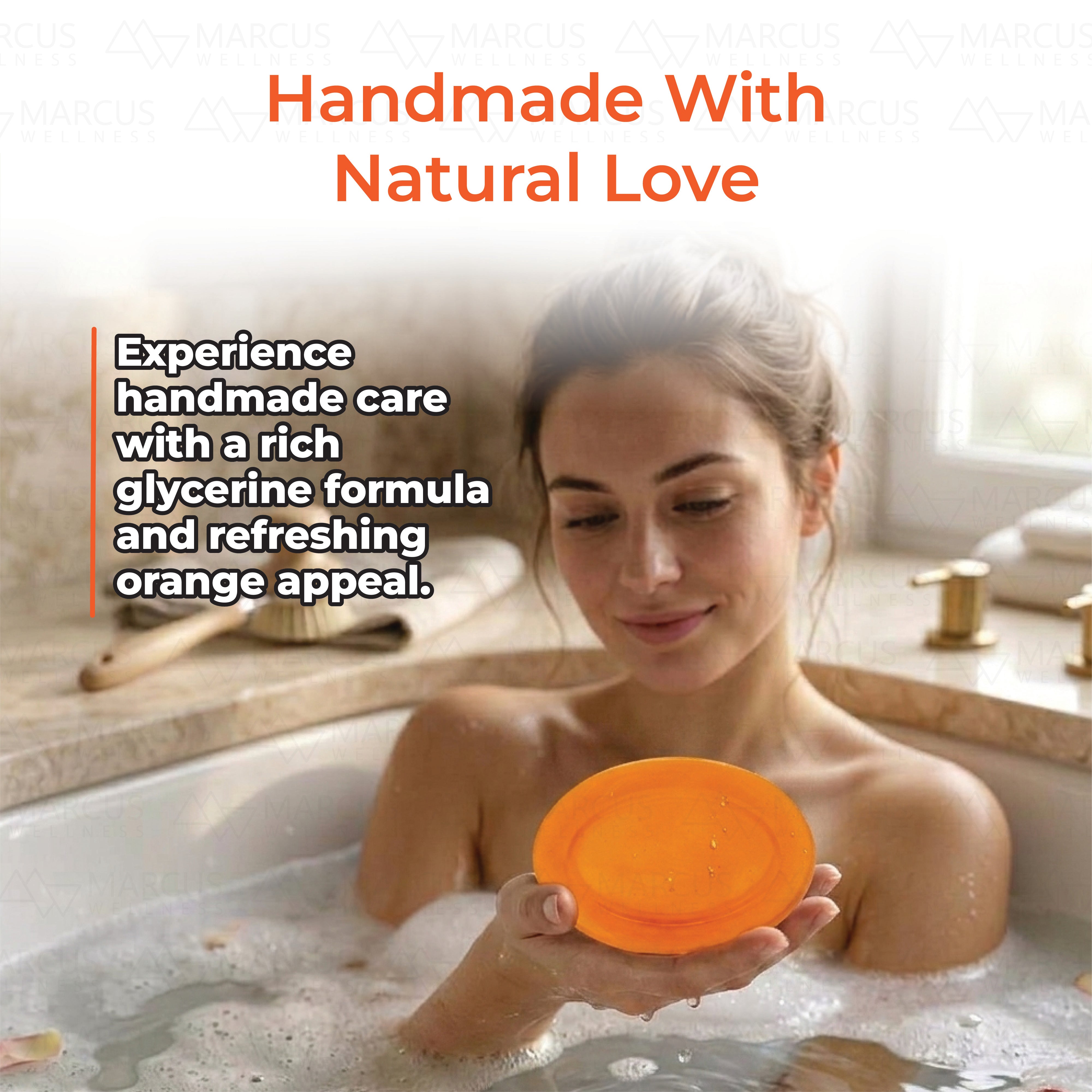 Orange Handmade Natural Glycerine Soap 100gm