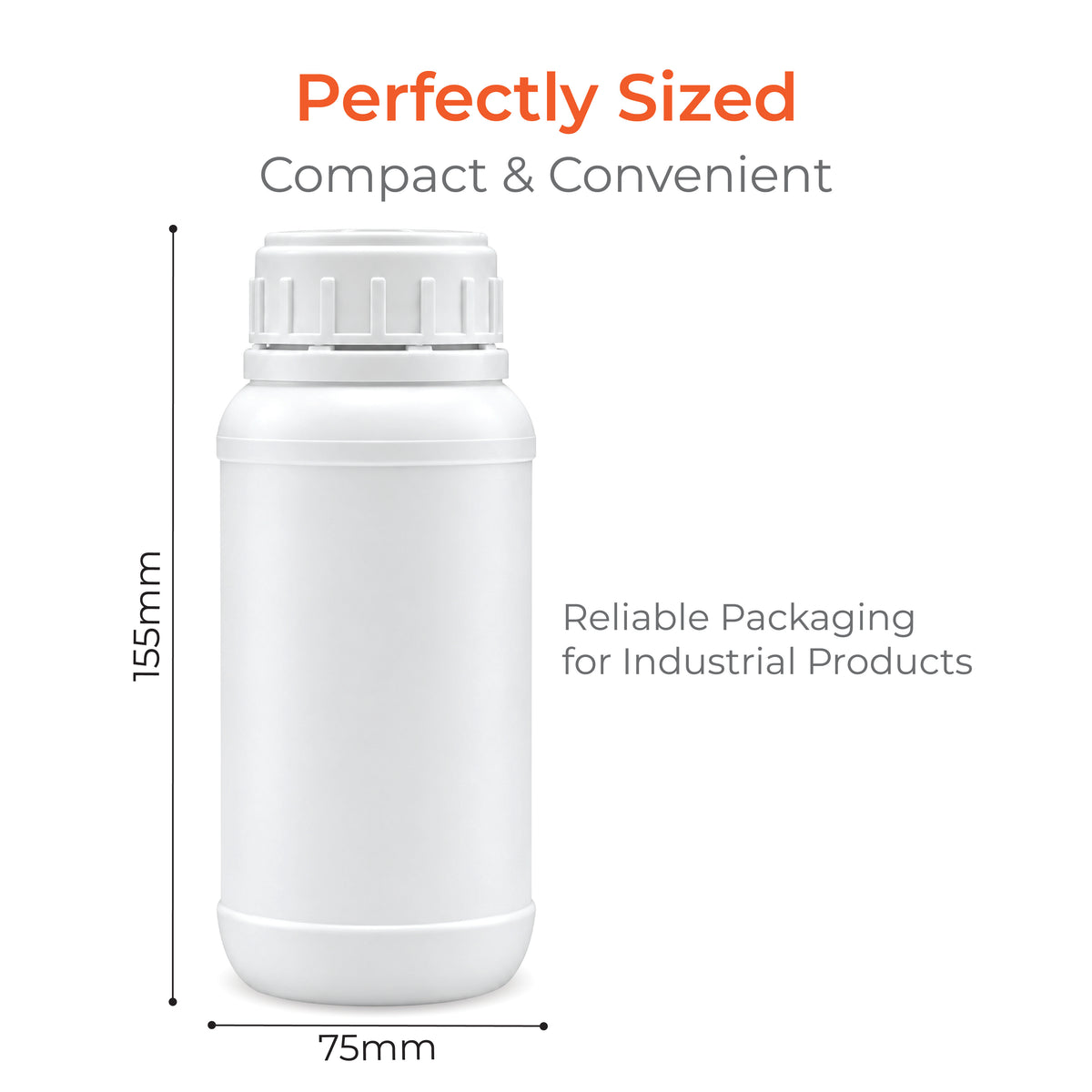 HDPE Empty Bottle With Cap, Inner Plug, and Induction Seal