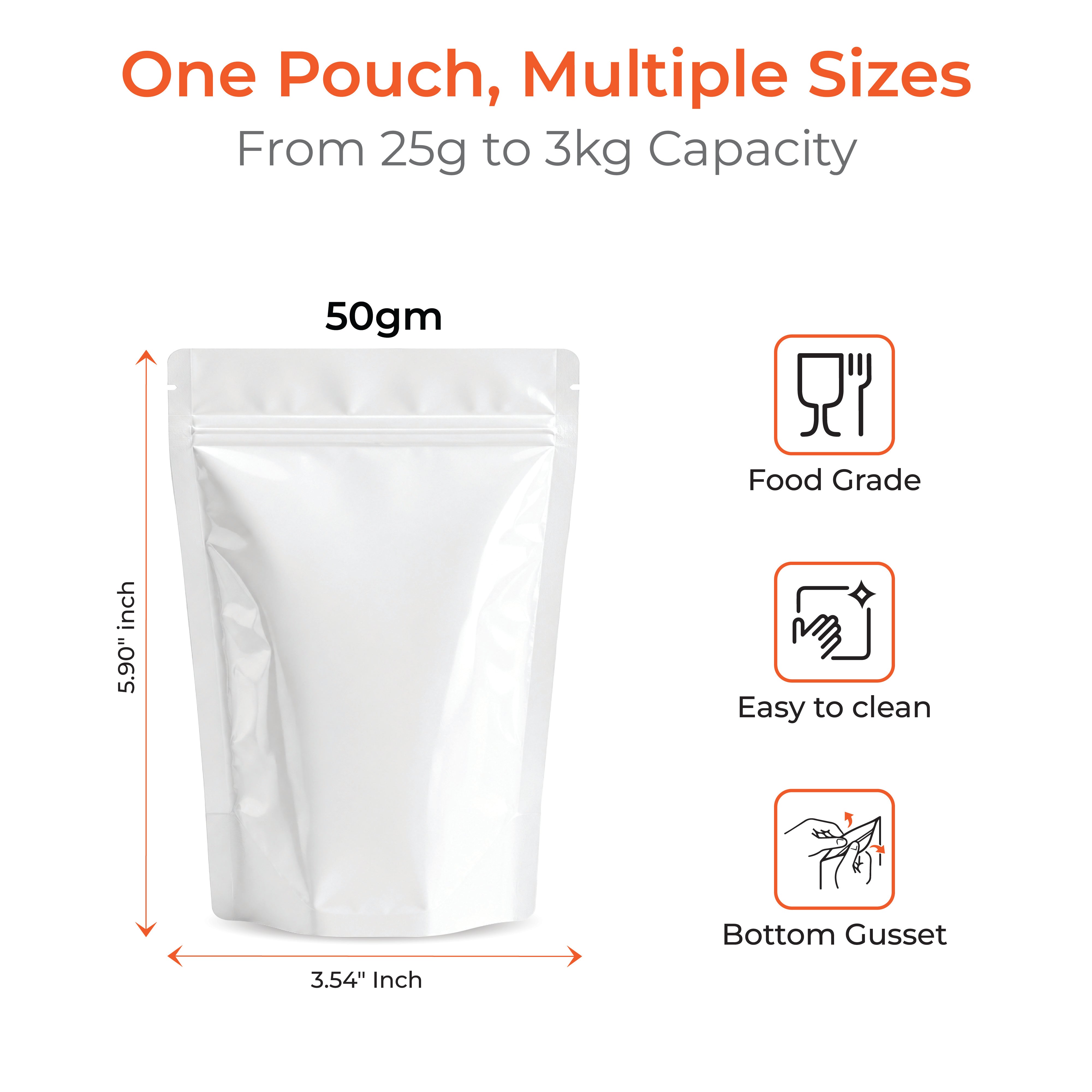 Shiny Stand Up Zipper Pouch