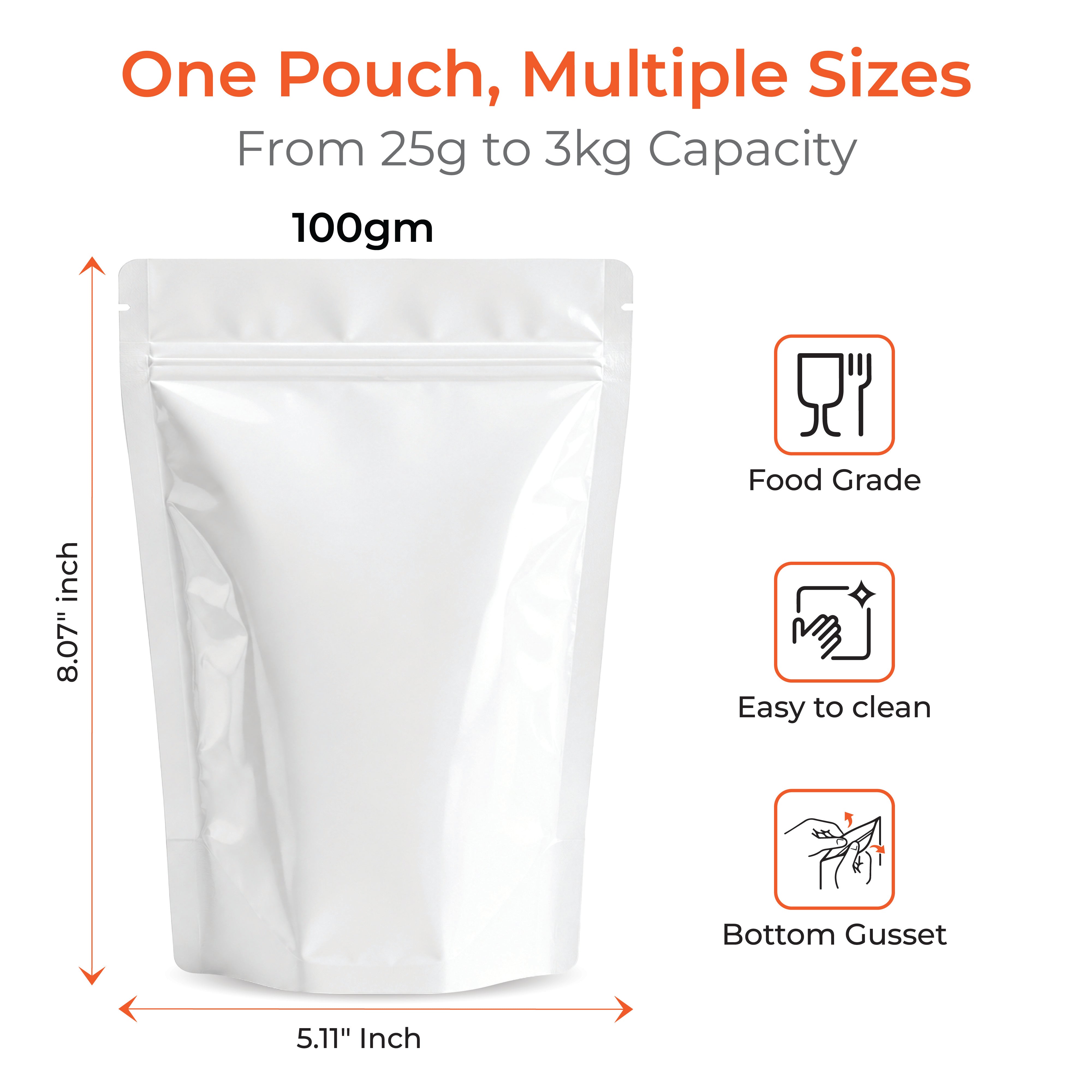 Shiny Stand Up Zipper Pouch