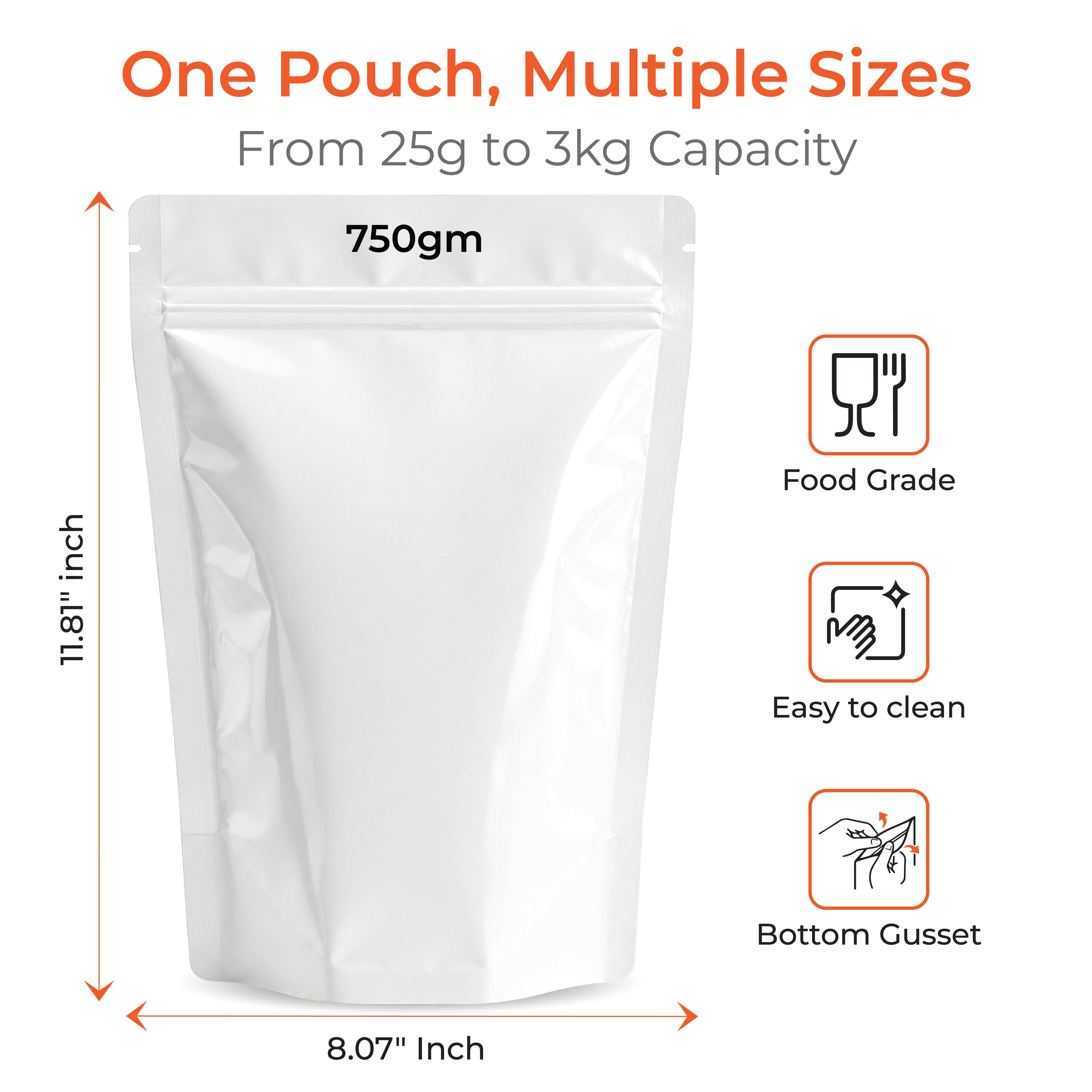 Shiny Stand Up Zipper Pouch