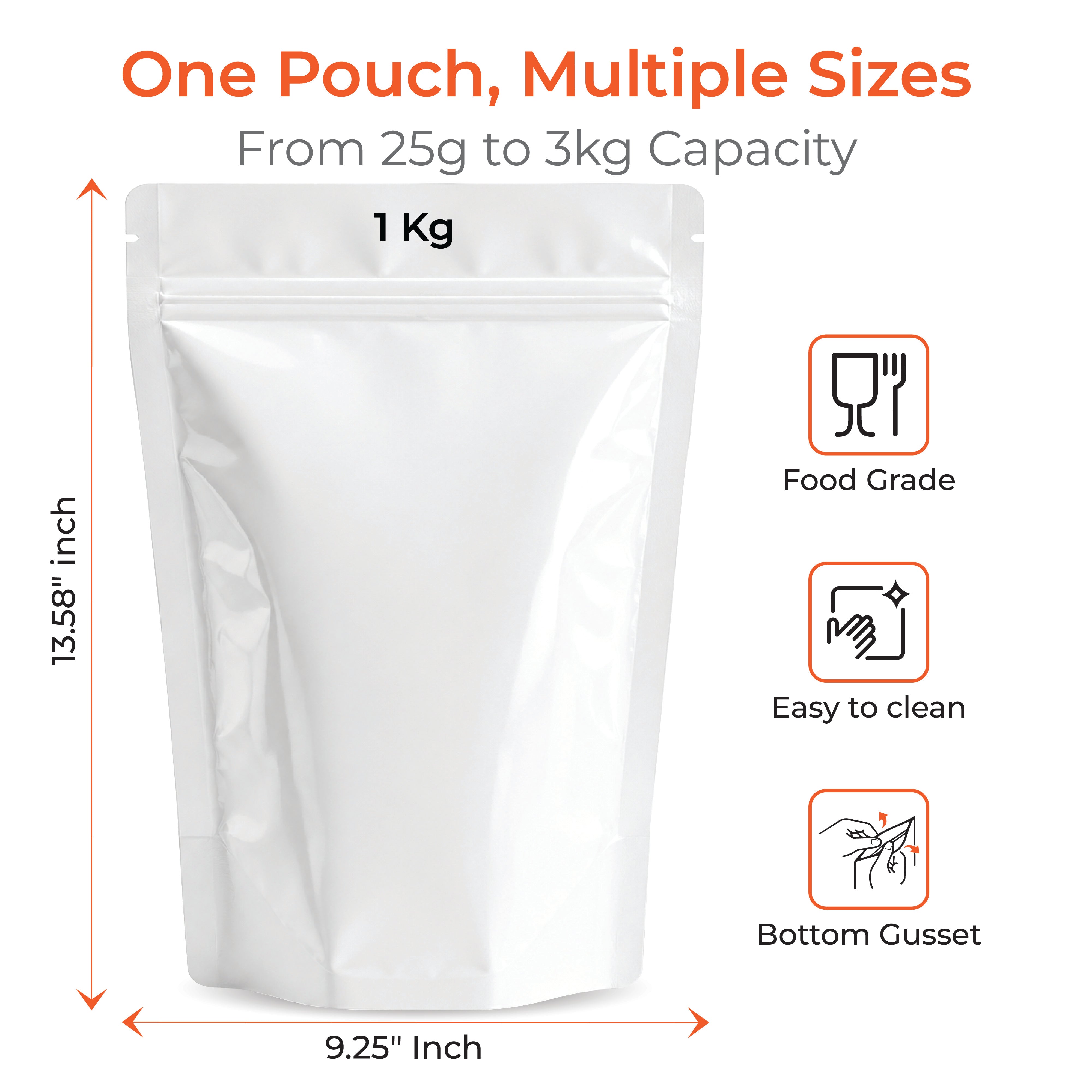 Shiny Stand Up Zipper Pouch