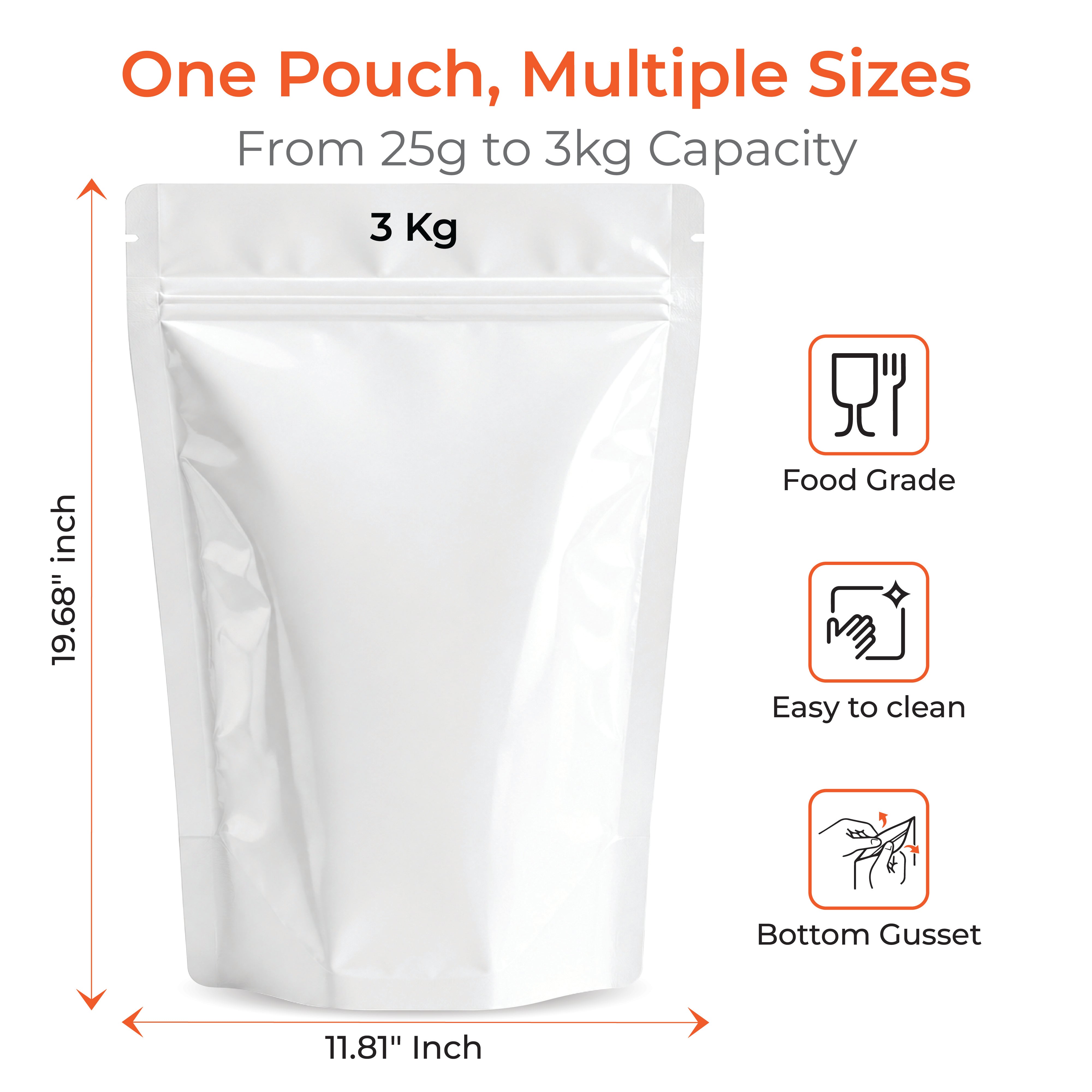 Shiny Stand Up Zipper Pouch
