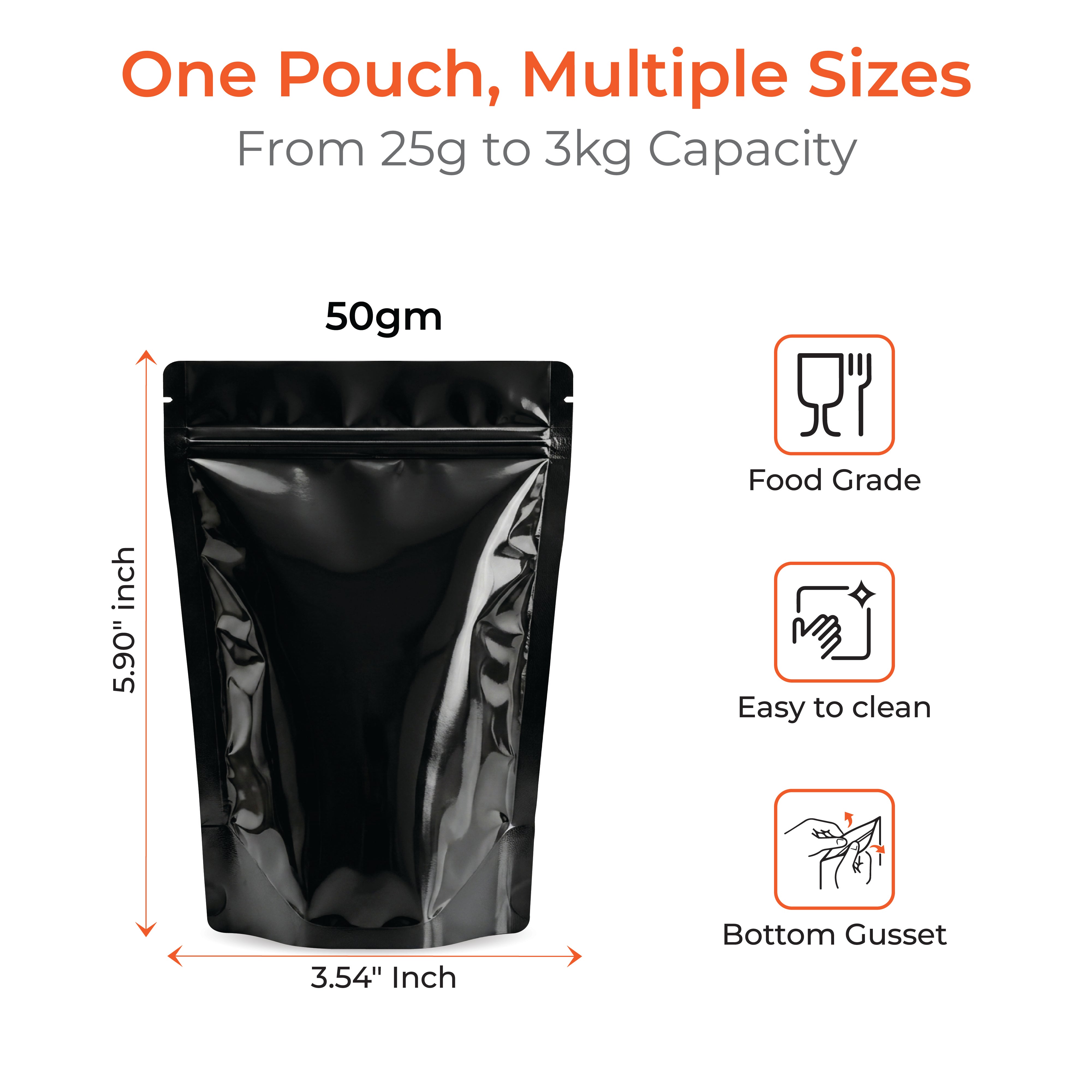 Shiny Stand Up Zipper Pouch