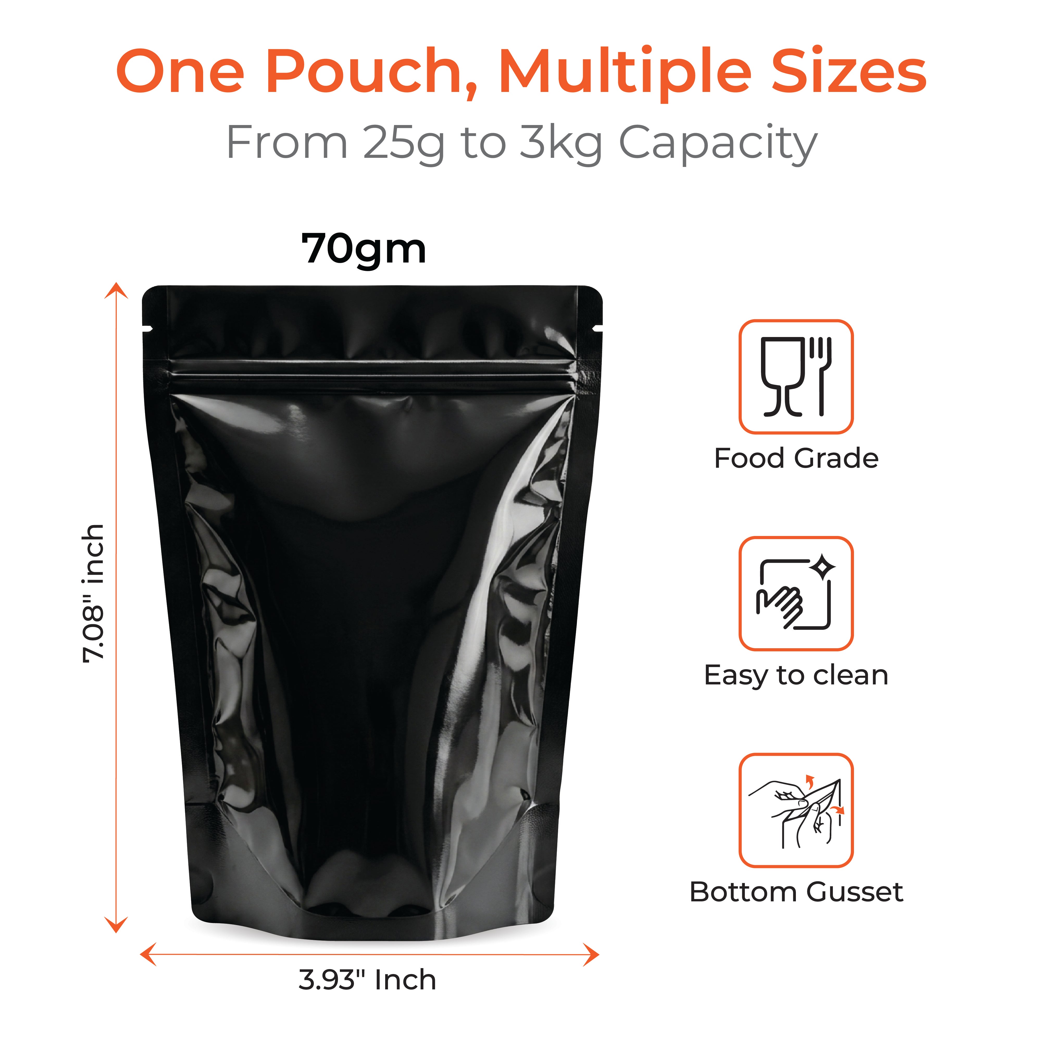 Shiny Stand Up Zipper Pouch