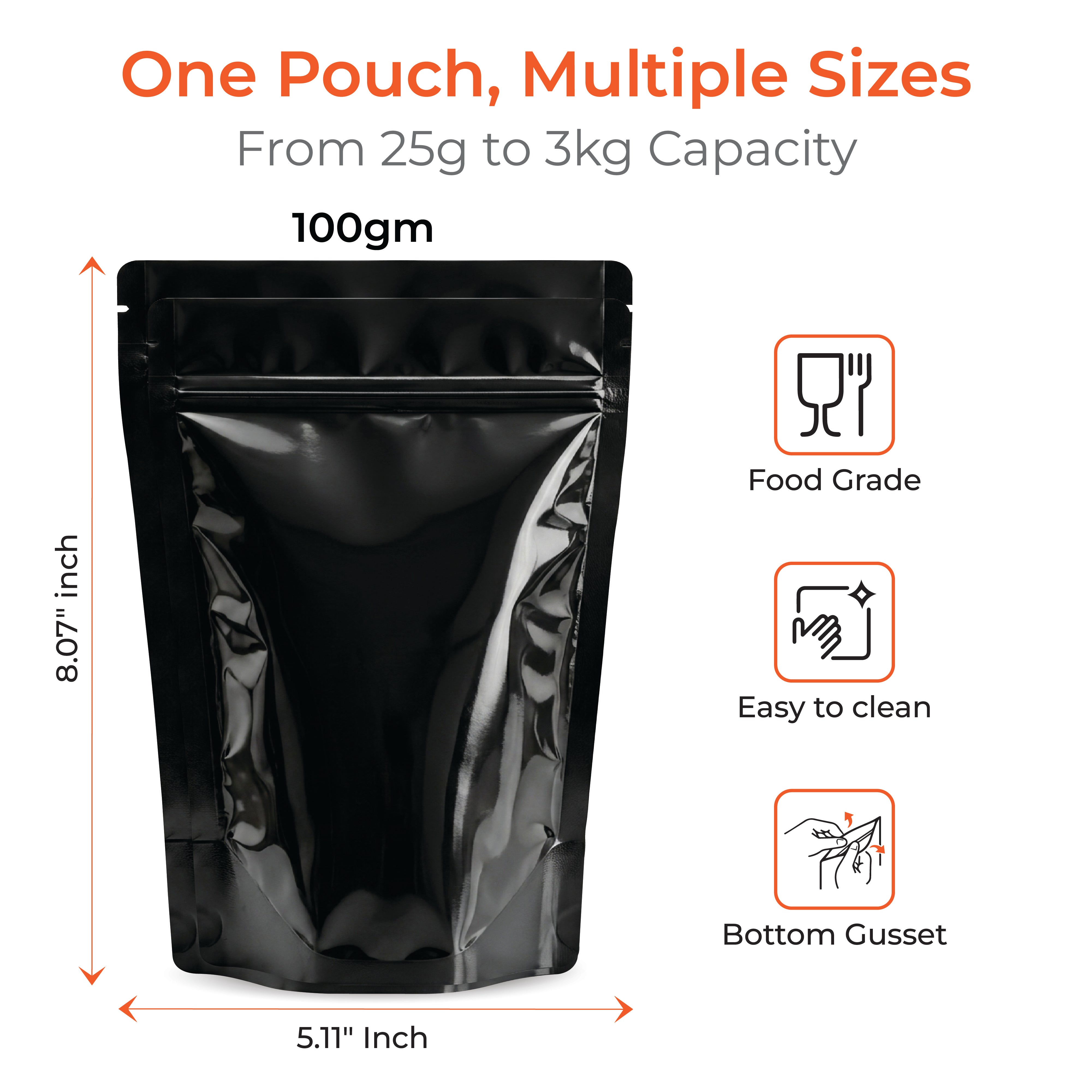 Shiny Stand Up Zipper Pouch