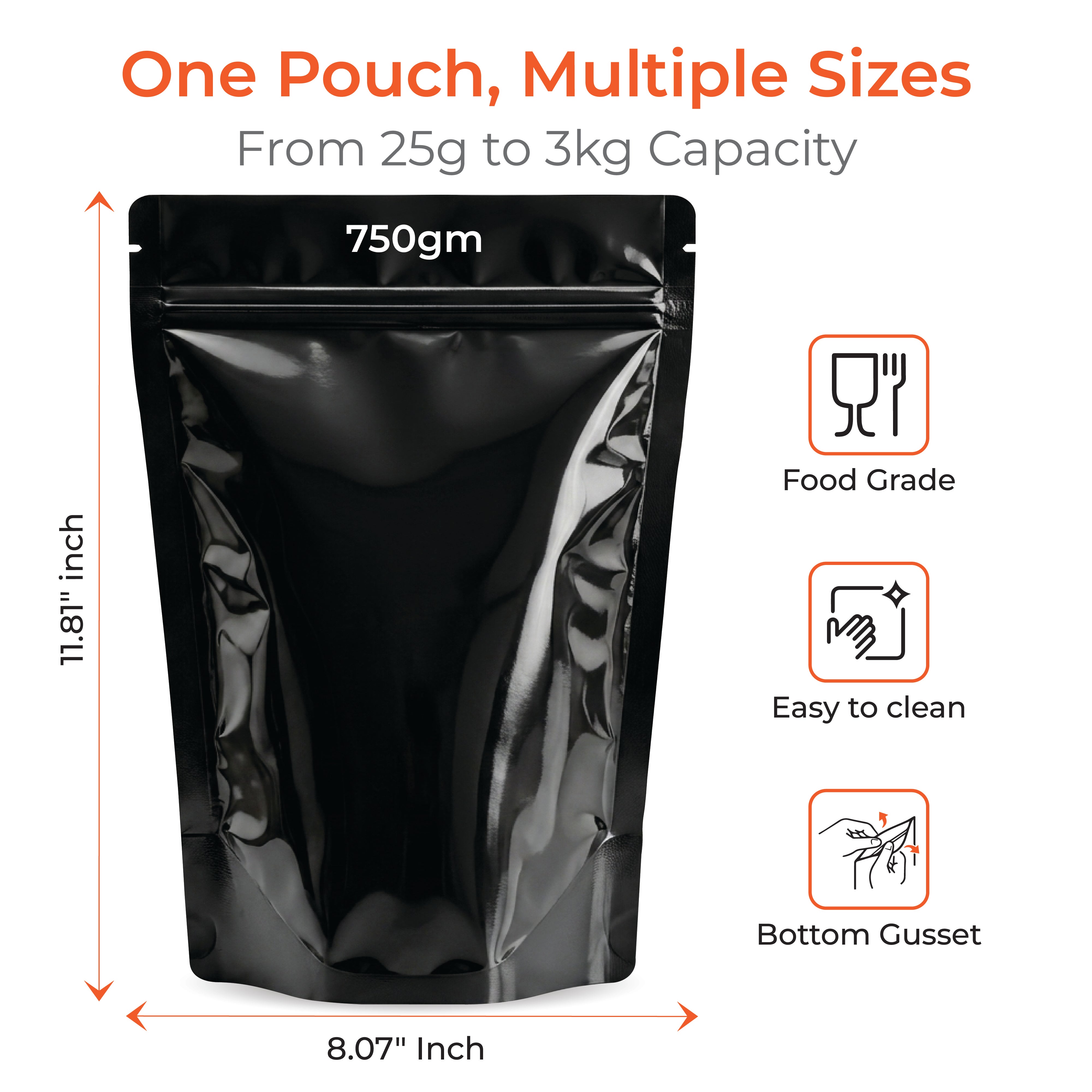 Shiny Stand Up Zipper Pouch