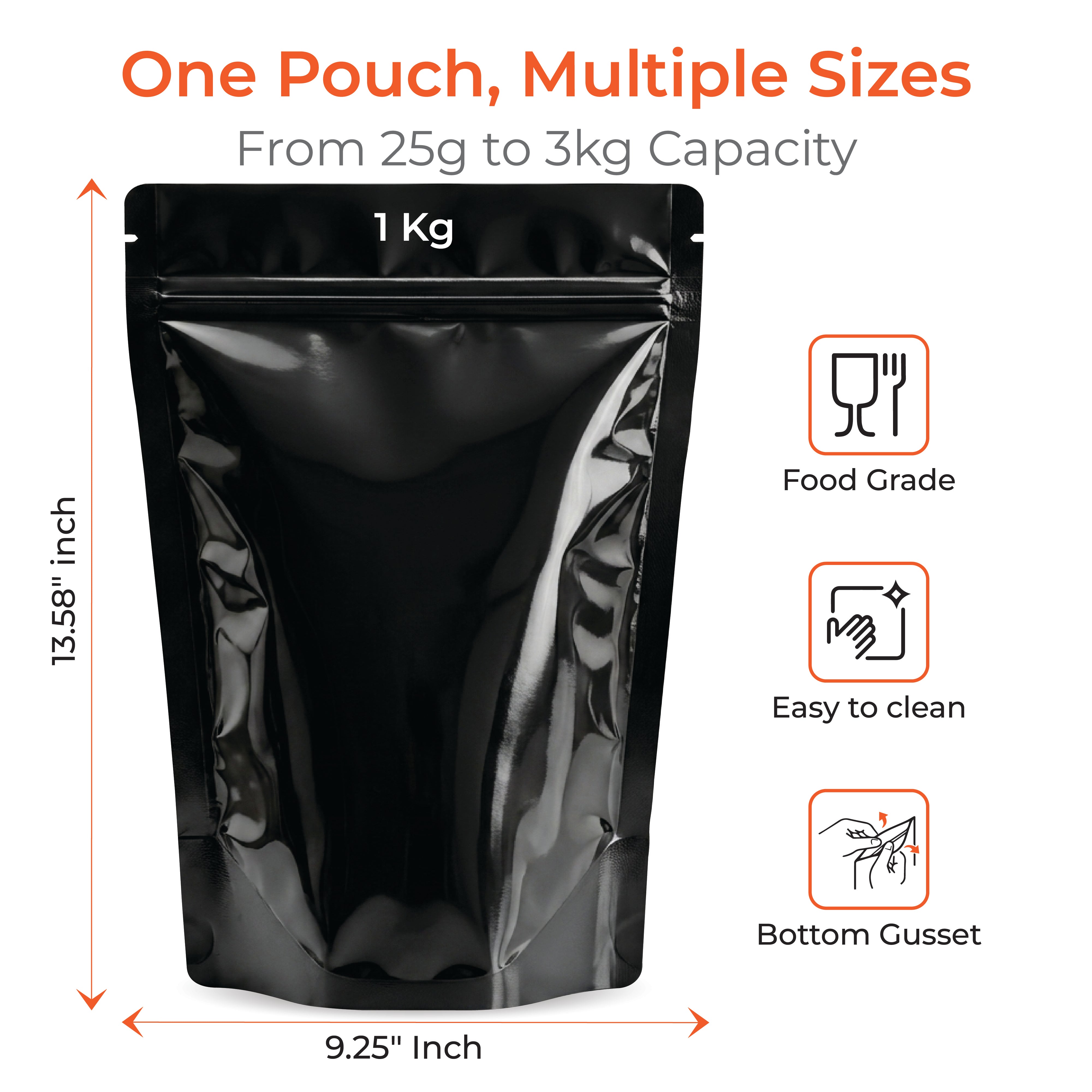 Shiny Stand Up Zipper Pouch