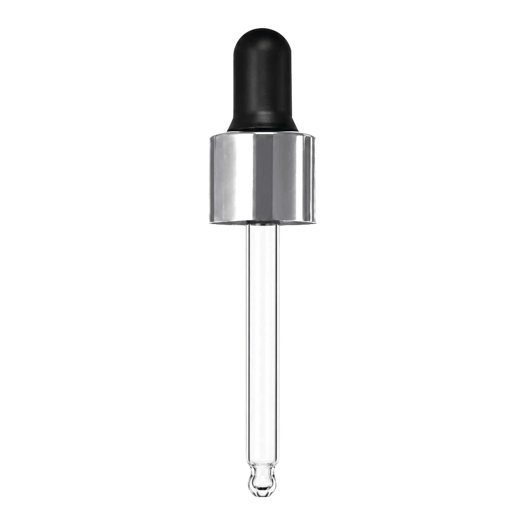 Silver Glass Dropper for 18mm Bottle
